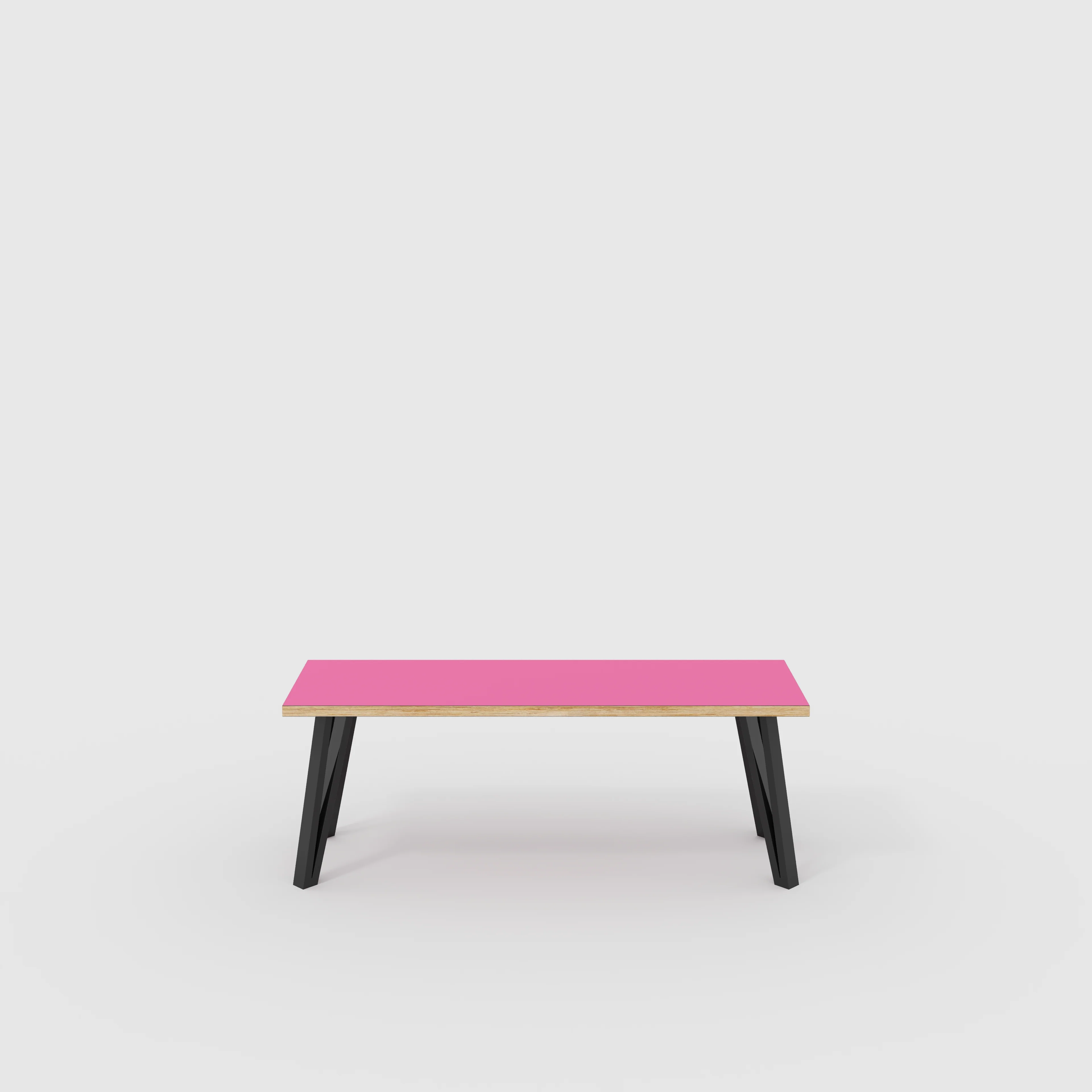 Plywood Bench Seat with Black Box Hairpin Legs - Formica Juicy Pink - 1200(w) x 400(d) x 450(h)
