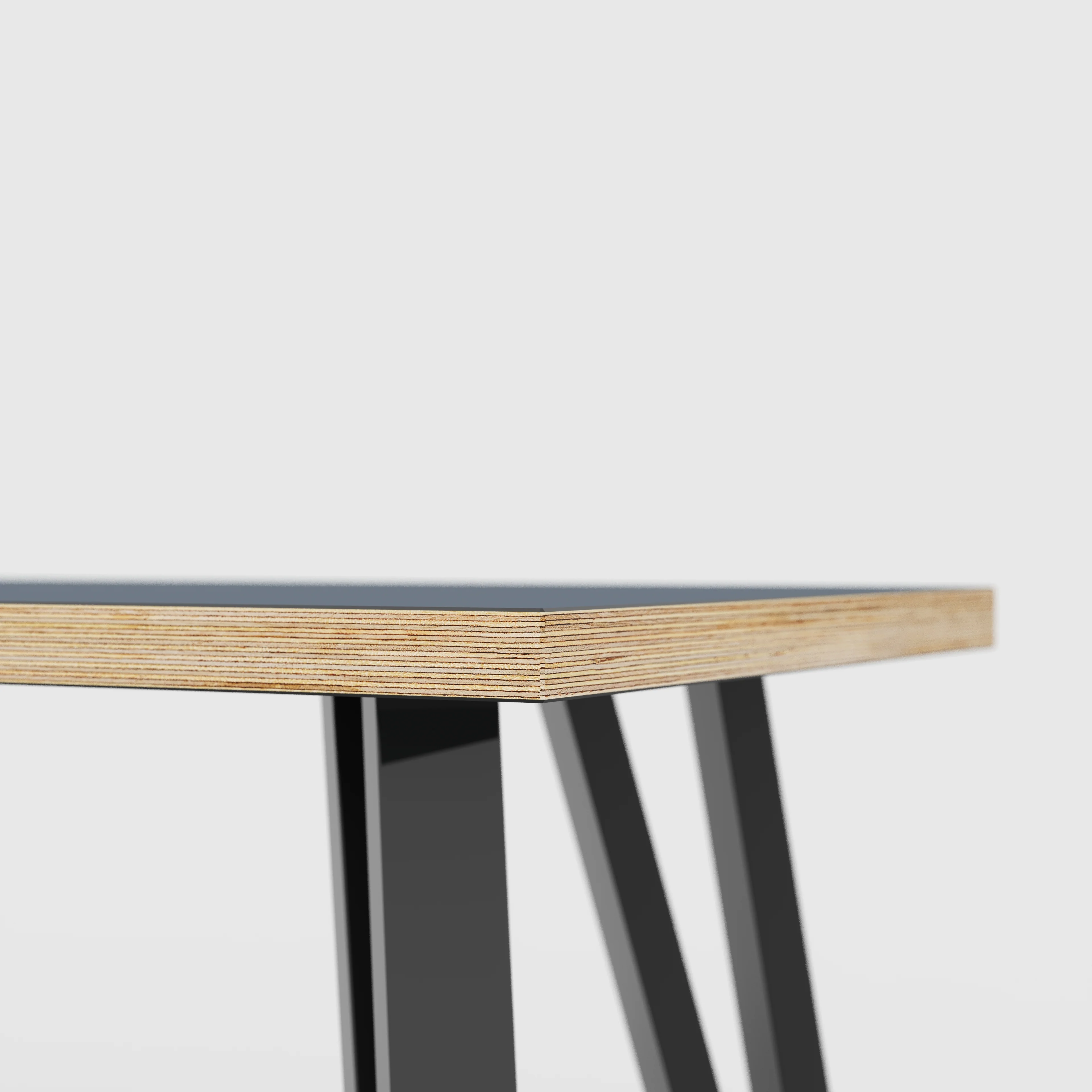 Plywood Bench Seat with Black Box Hairpin Legs - Formica Night Sea Blue - 1200(w) x 400(d) x 450(h) - Image 4
