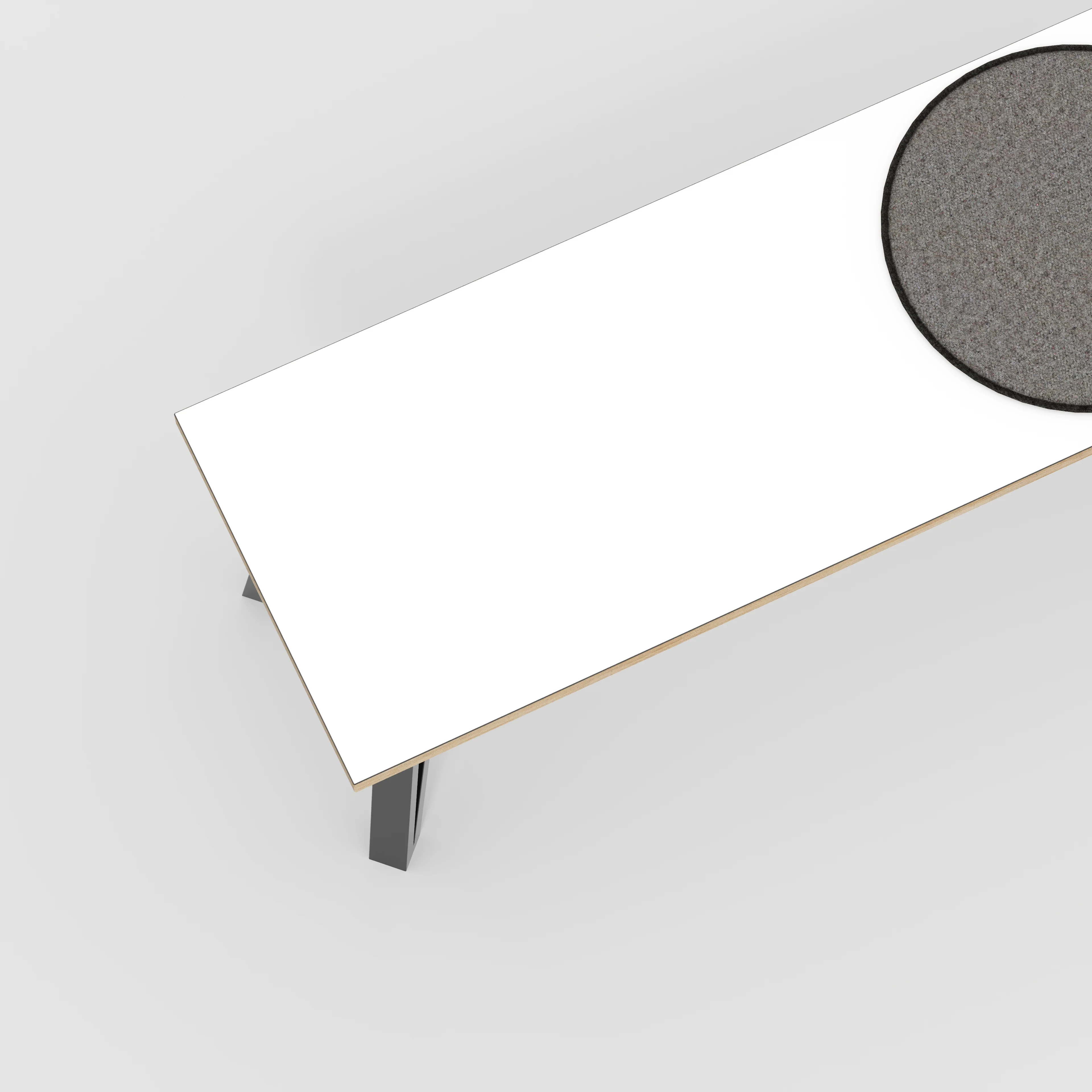 Plywood Bench Seat with Black Box Hairpin Legs - Formica White - 1600(w) x 400(d) x 450(h) - Image 3