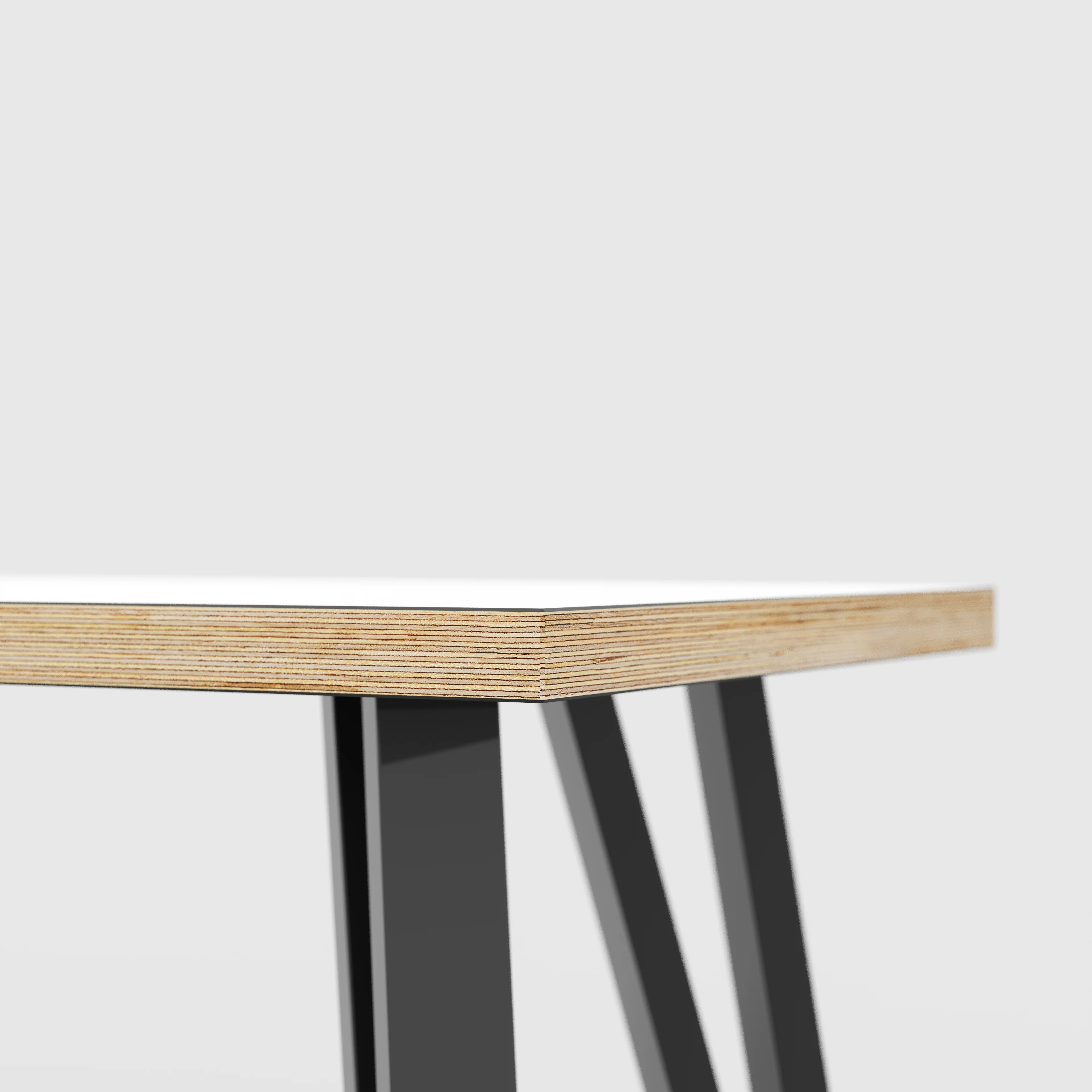 Plywood Bench Seat with Black Box Hairpin Legs - Formica White - 1600(w) x 400(d) x 450(h) - Image 4