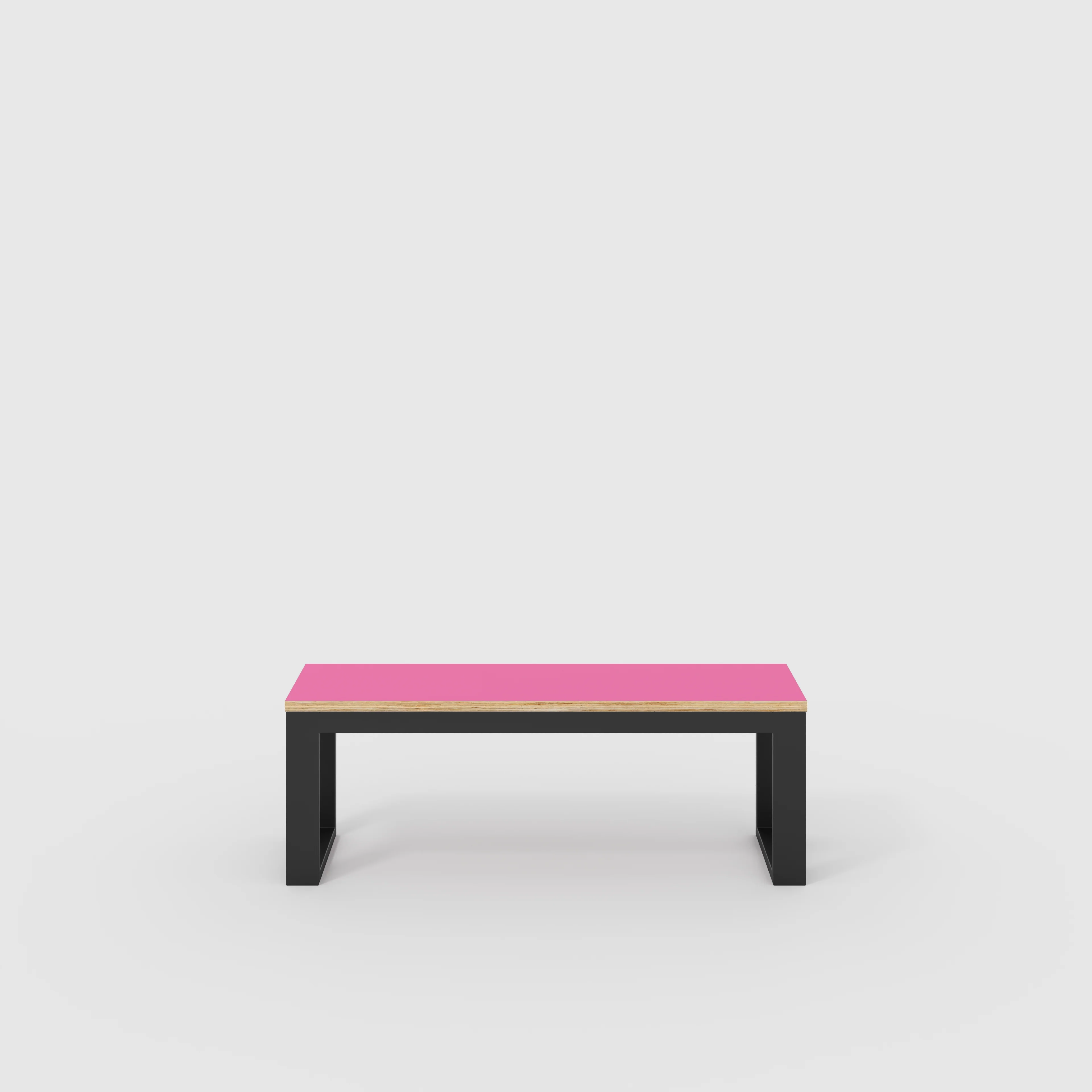 Plywood Bench Seat with Black Industrial Frame - Formica Juicy Pink - 1200(w) x 325(d)