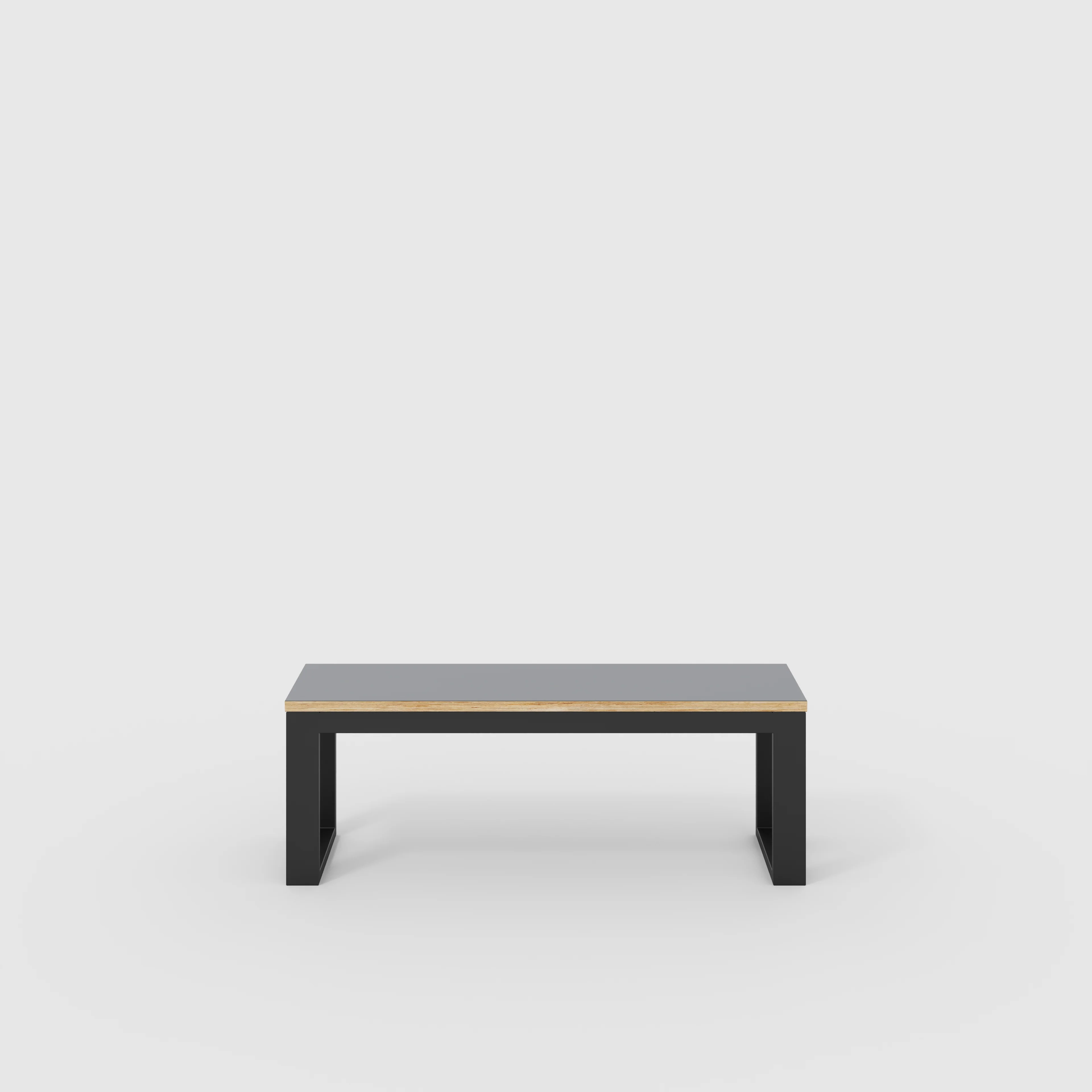 Plywood Bench Seat with Black Industrial Frame - Formica Tornado Grey - 1200(w) x 325(d)