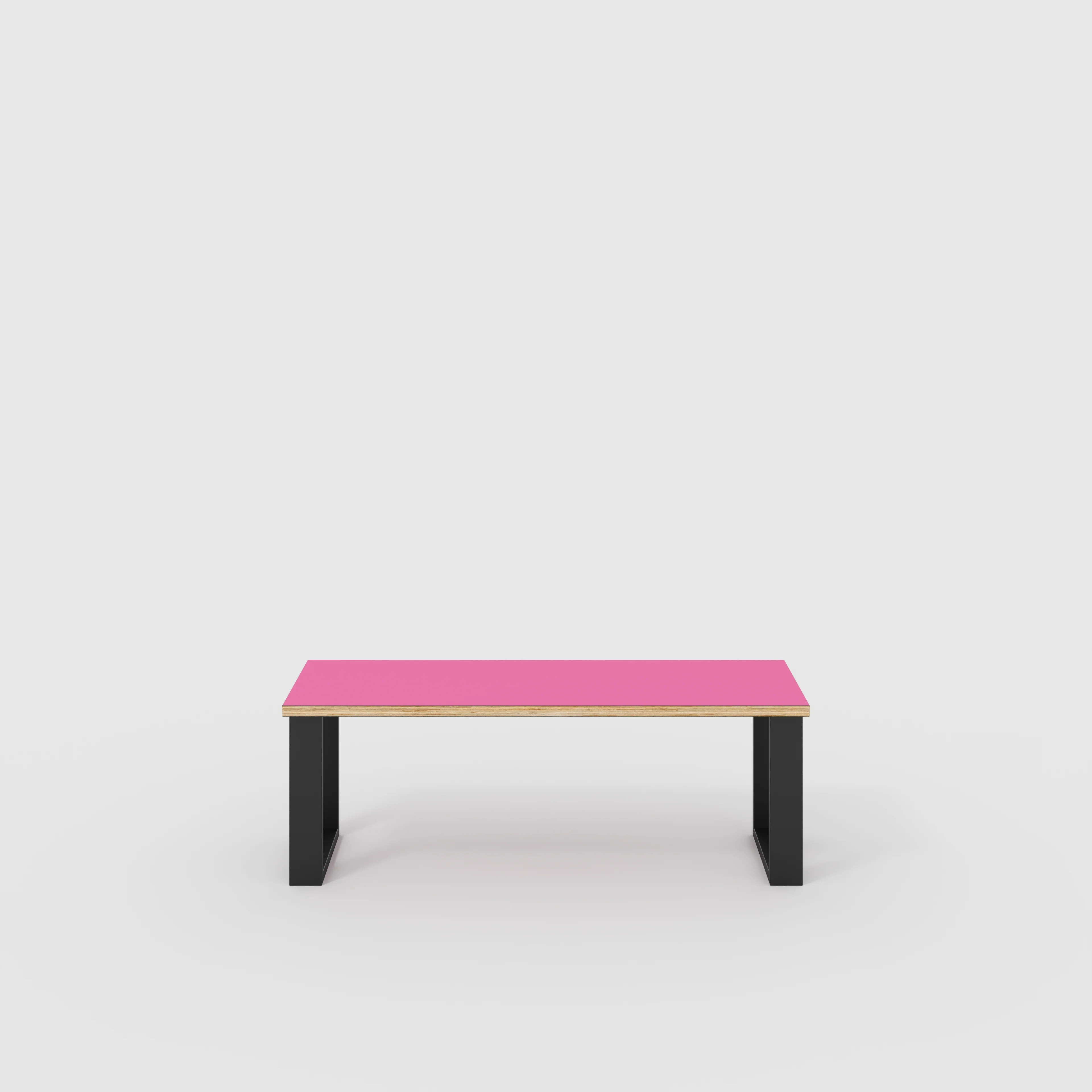 Plywood Bench Seat with Black Industrial Legs - Formica Juicy Pink - 1200(w) x 400(d)