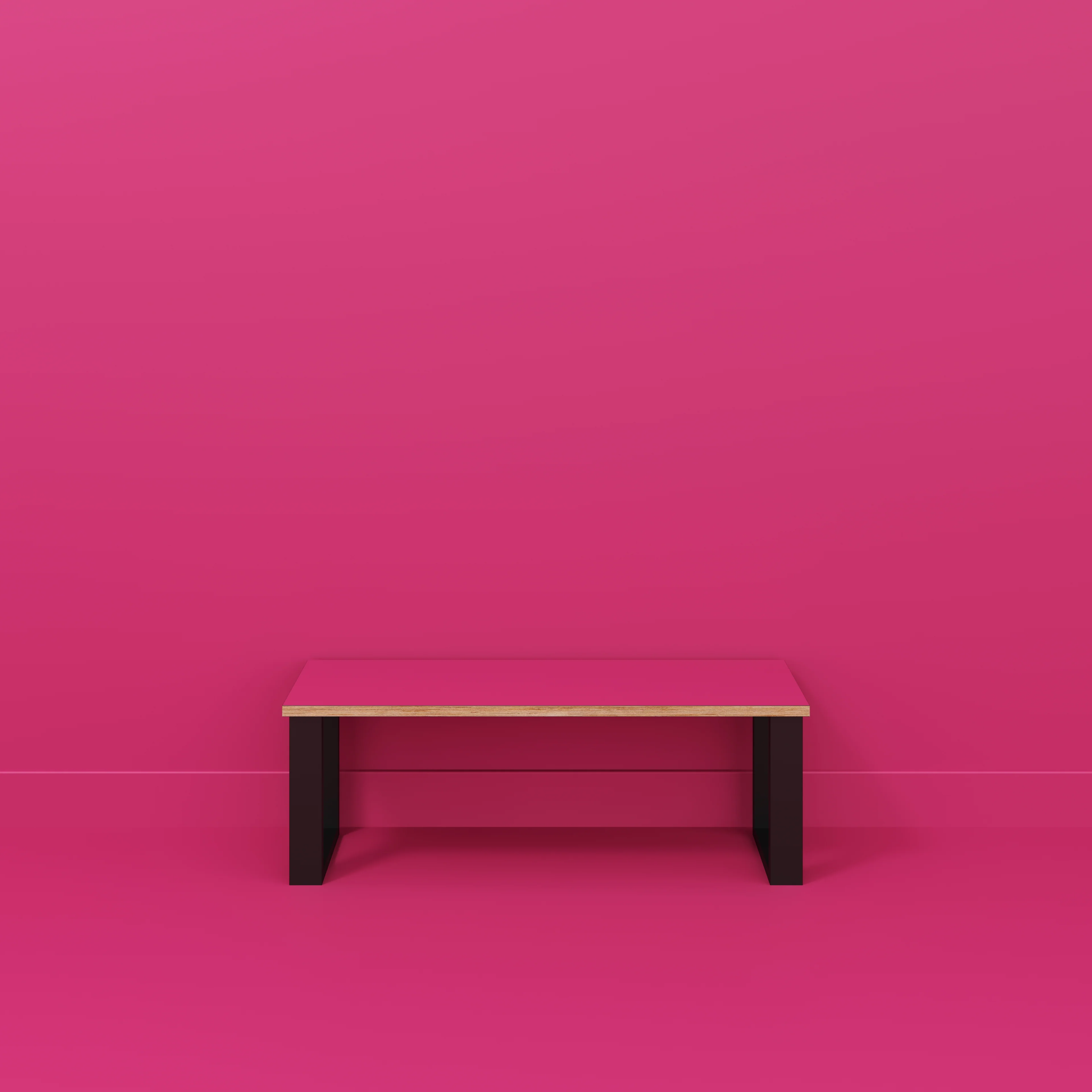 Plywood Bench Seat with Black Industrial Legs - Formica Juicy Pink - 1200(w) x 400(d) - Image 2