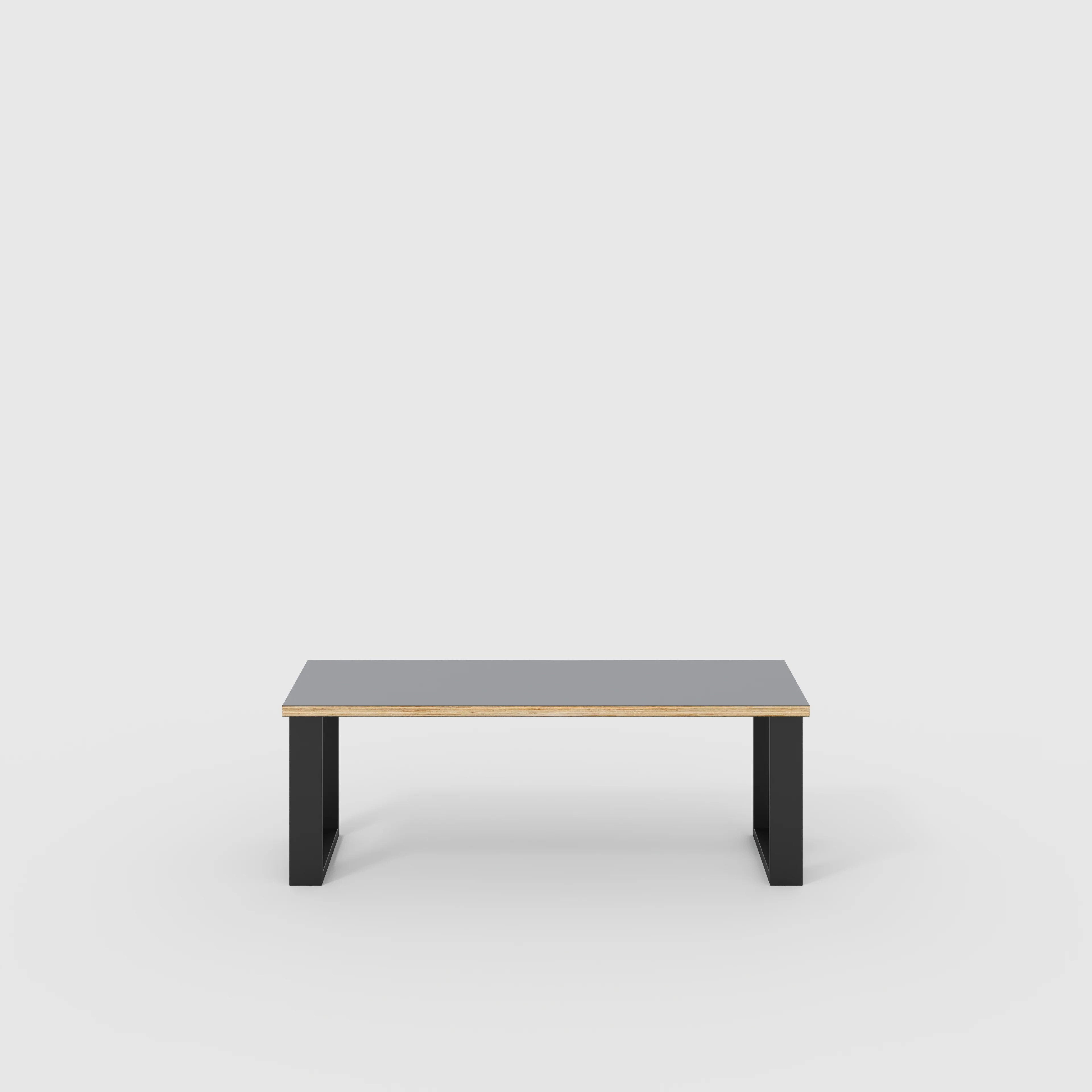 Plywood Bench Seat with Black Industrial Legs - Formica Tornado Grey - 1200(w) x 400(d)