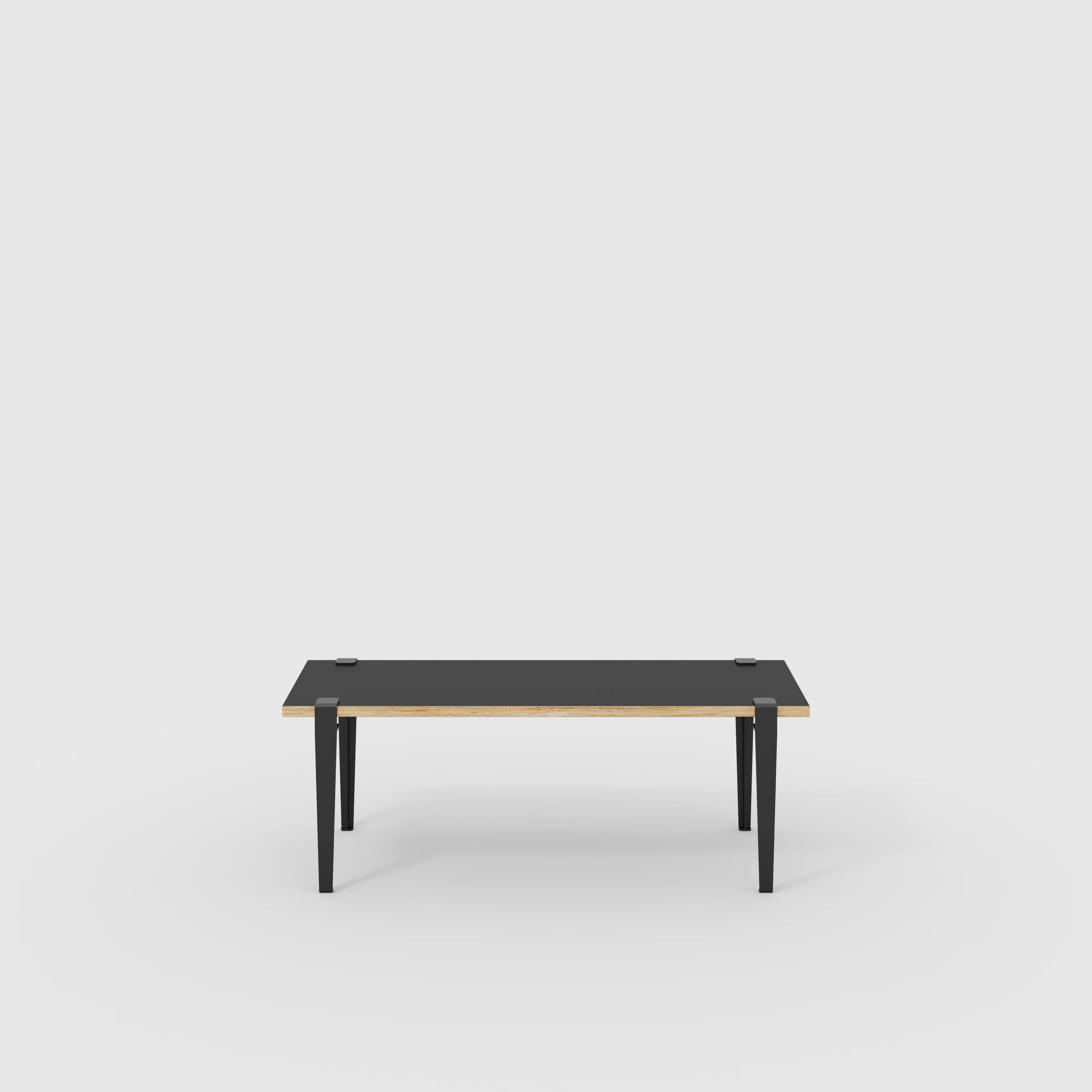 Plywood Bench Seat with Black Tiptoe Legs - Formica Diamond Black - 1200(w) x 400(d) x 450(h)