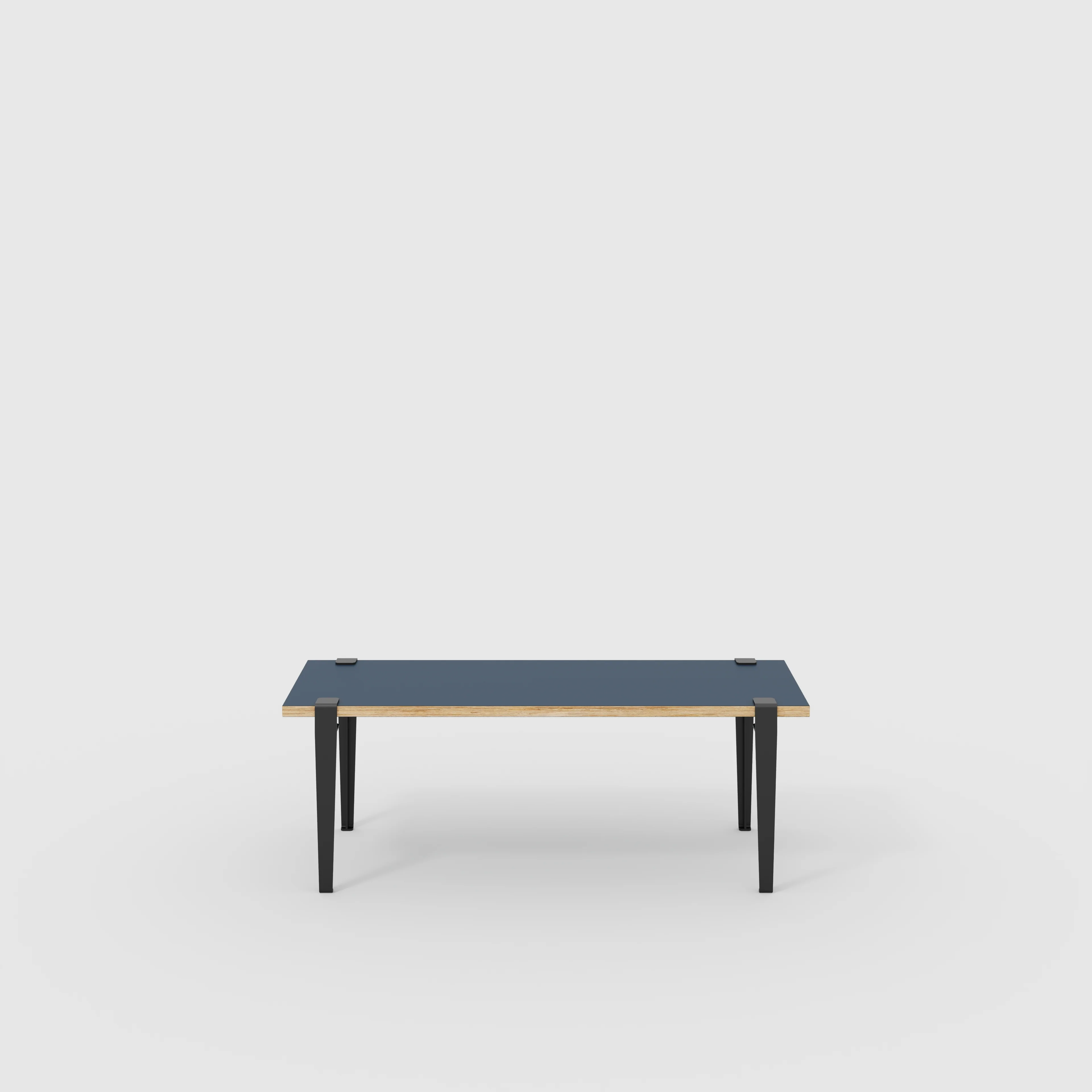 Plywood Bench Seat with Black Tiptoe Legs - Formica Night Sea Blue - 1200(w) x 400(d) x 450(h)