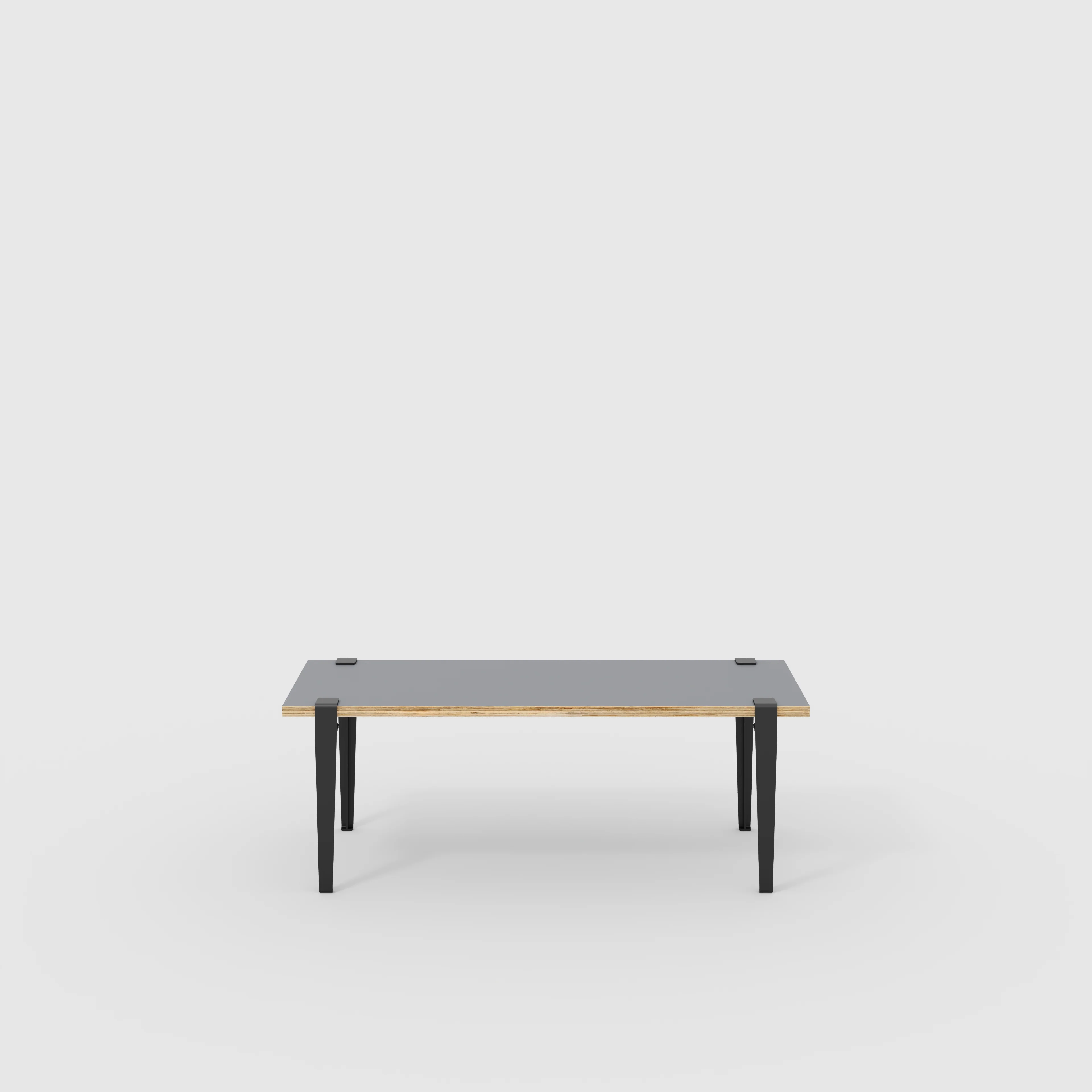Plywood Bench Seat with Black Tiptoe Legs - Formica Tornado Grey - 1200(w) x 400(d) x 450(h)