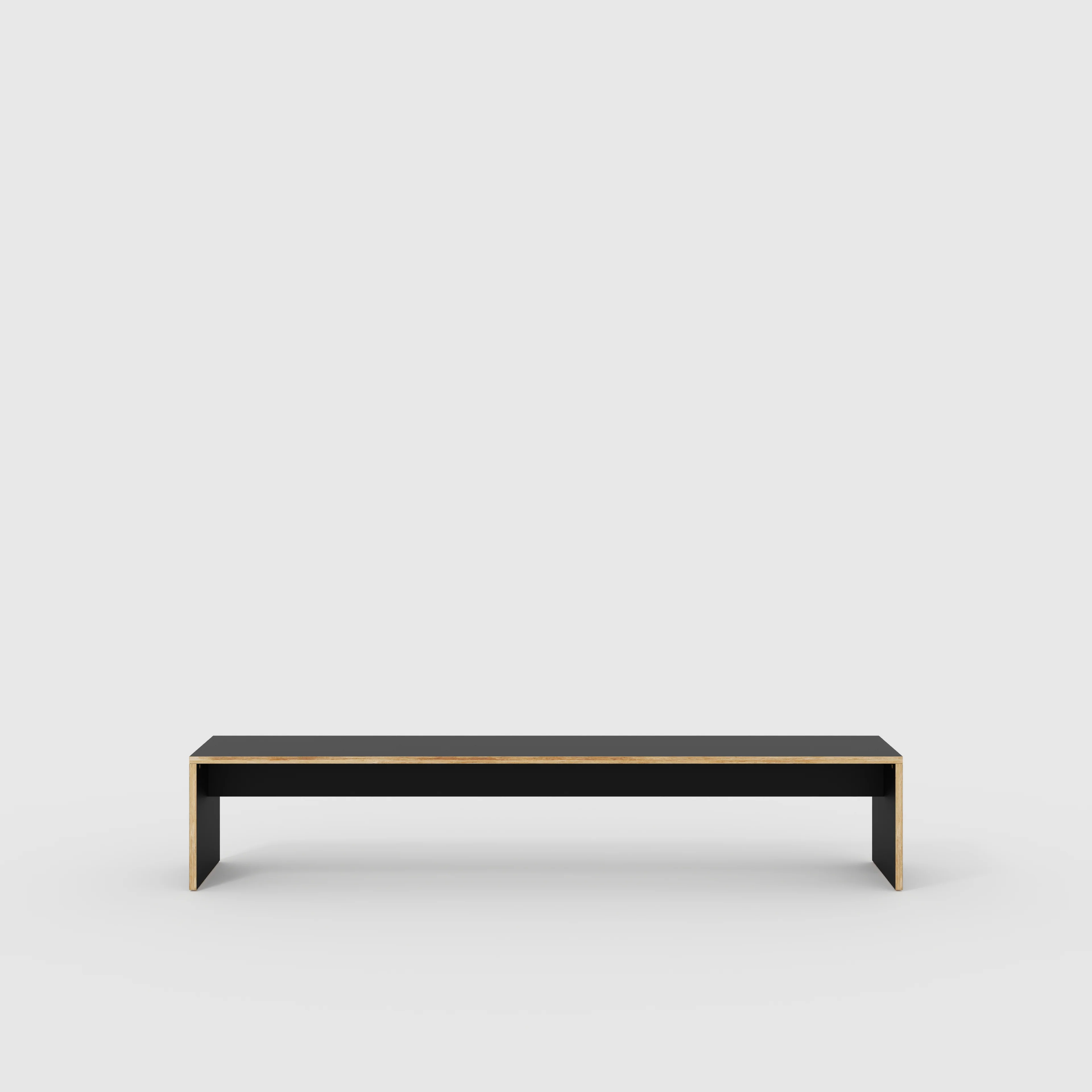 Plywood Bench Seat with Solid Sides - Formica Diamond Black - 2400(w) x 400(d)