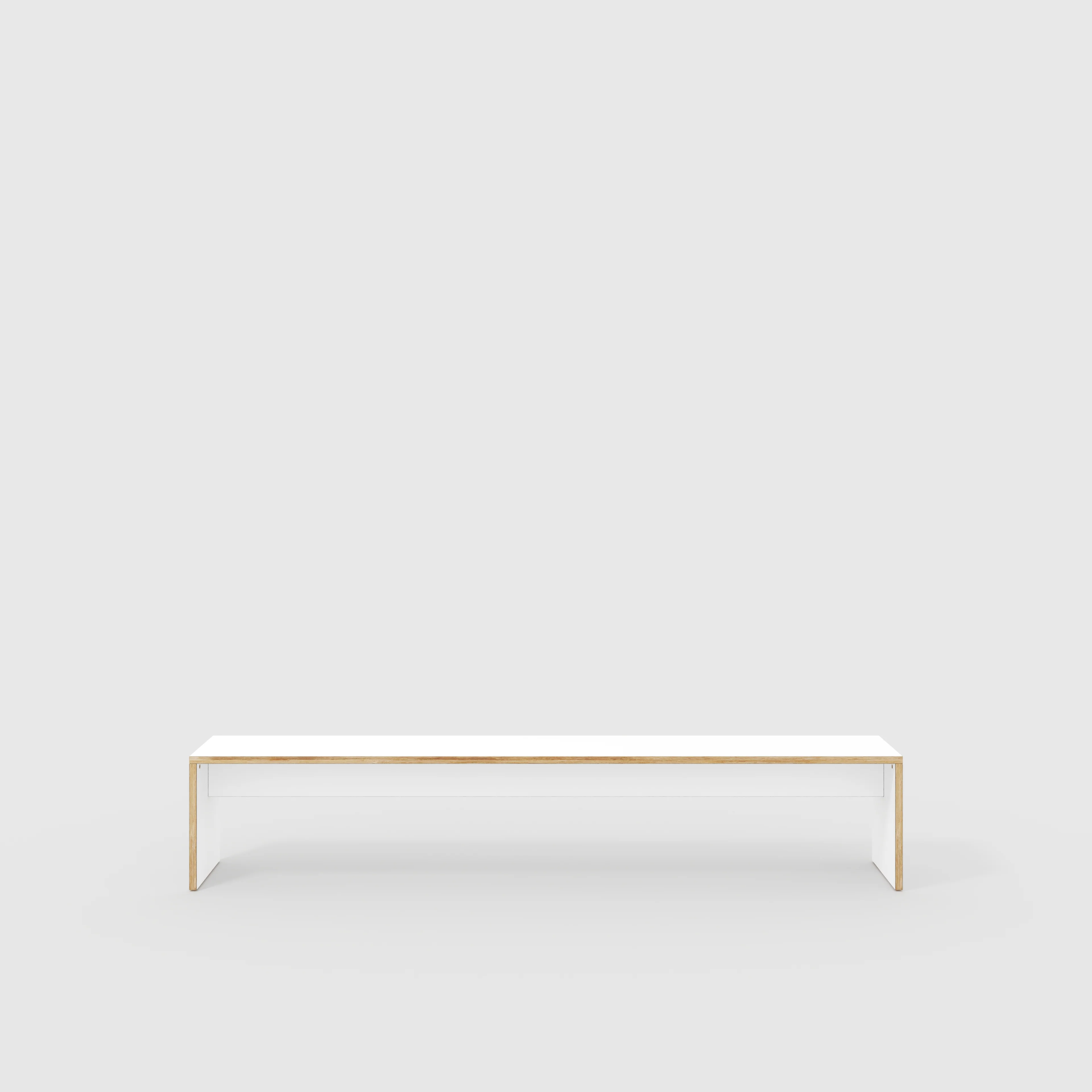 Plywood Bench Seat with Solid Sides - Formica White - 2400(w) x 400(d)