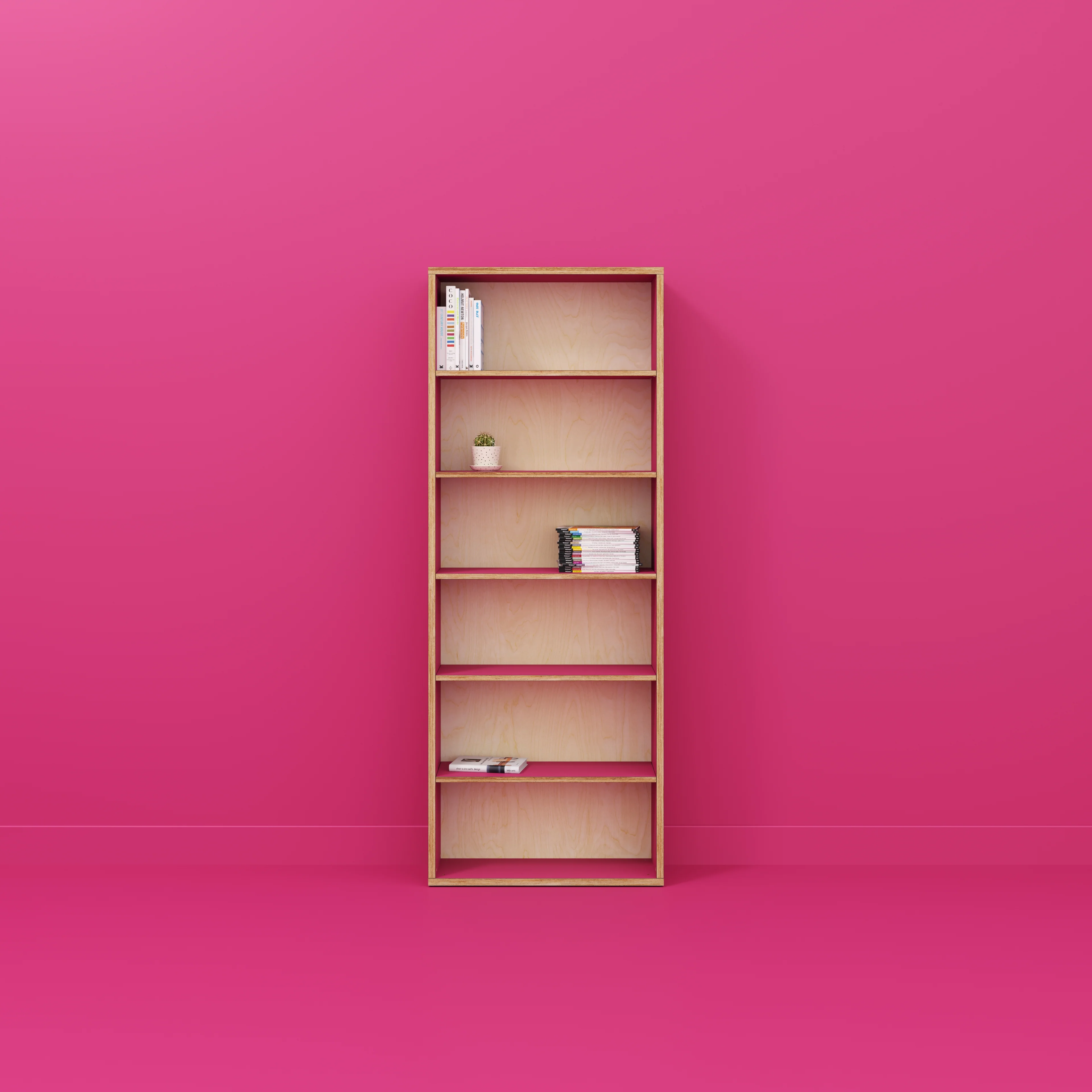 Plywood Bookshelves - Formica Juicy Pink - 800(w) x 300(d) x 2100(h) - Image 2