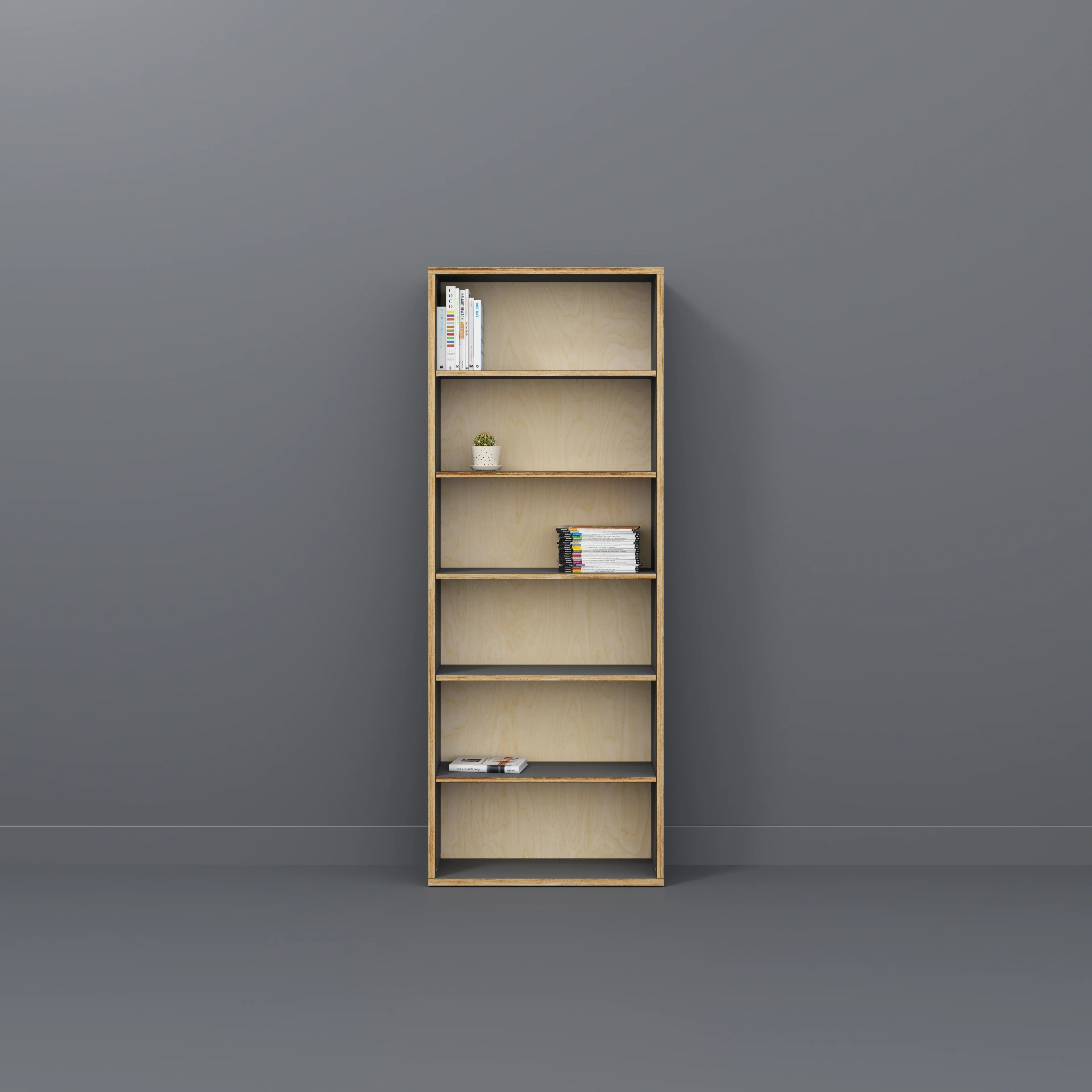 Plywood Bookshelves - Formica Tornado Grey - 800(w) x 300(d) x 2100(h) - Image 2