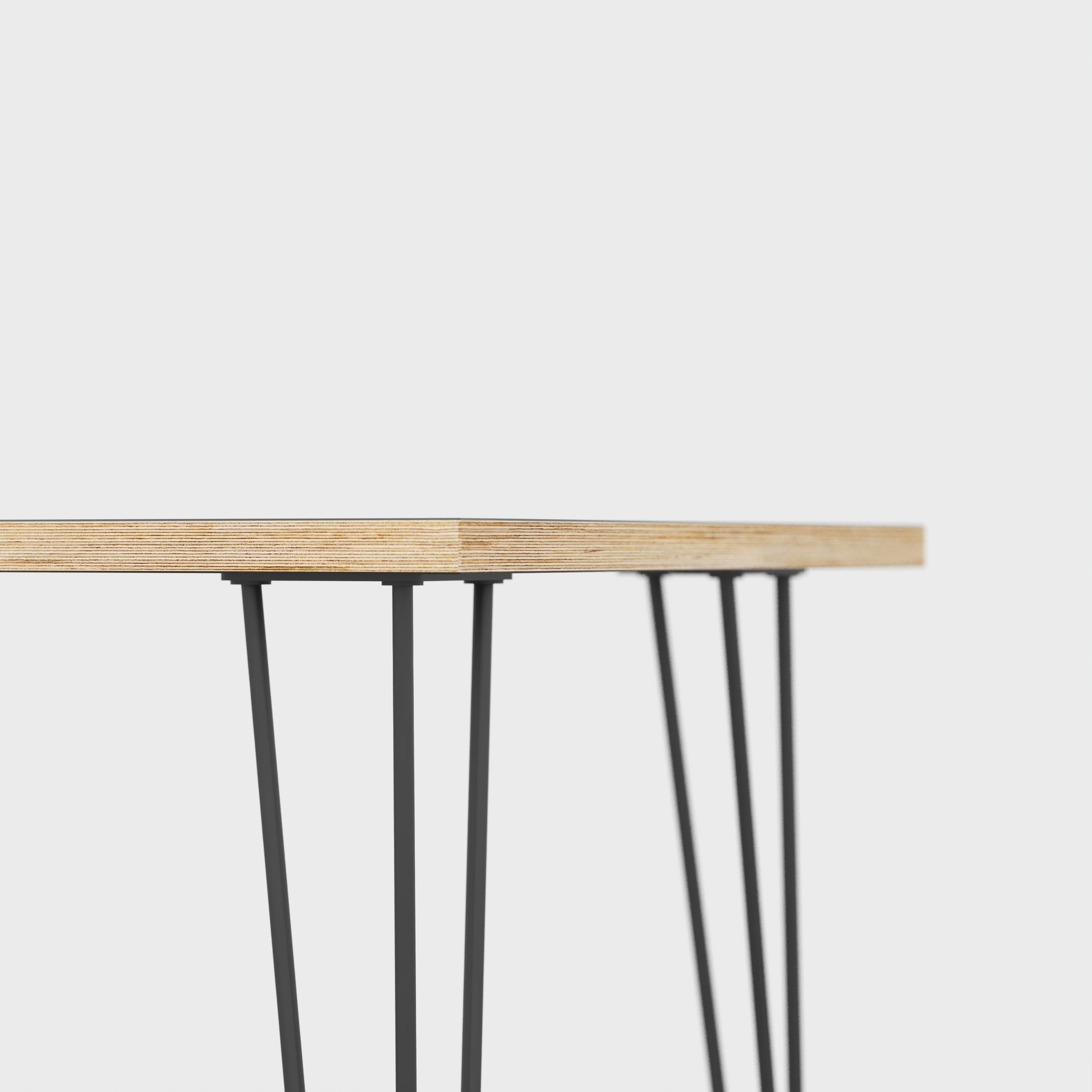 Plywood Coffee Table with Black Hairpin Legs - Formica White - 1200(w) x 600(d) x 425(h) - Image 4