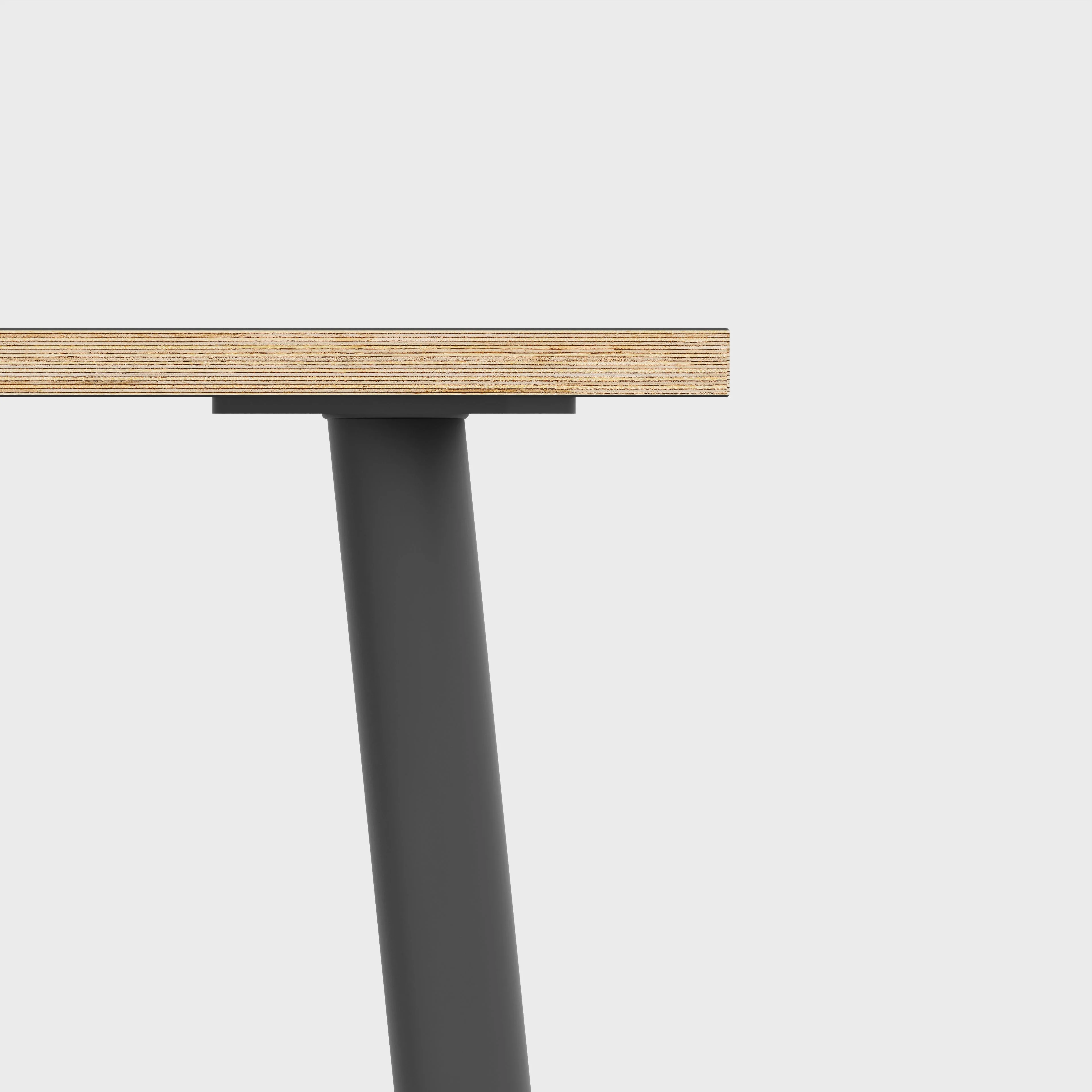 Plywood Coffee Table with Black Round Single Pin Legs - Formica Chrome Yellow - 1200(w) x 600(d) x 425(h) - Image 4