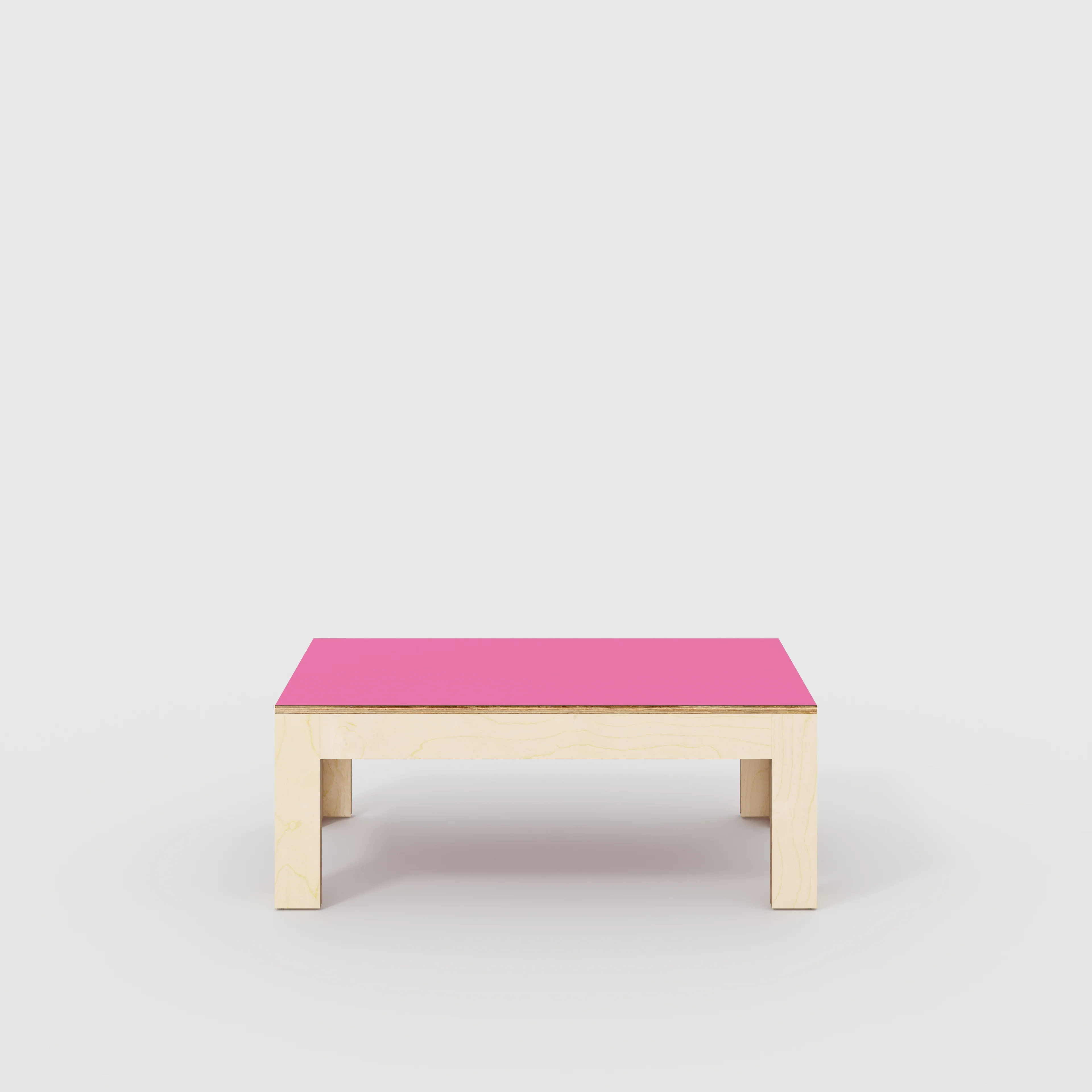 Plywood Coffee Table with Solid Frame - Formica Juicy Pink - 1200(w) x 600(d) x 450(h)