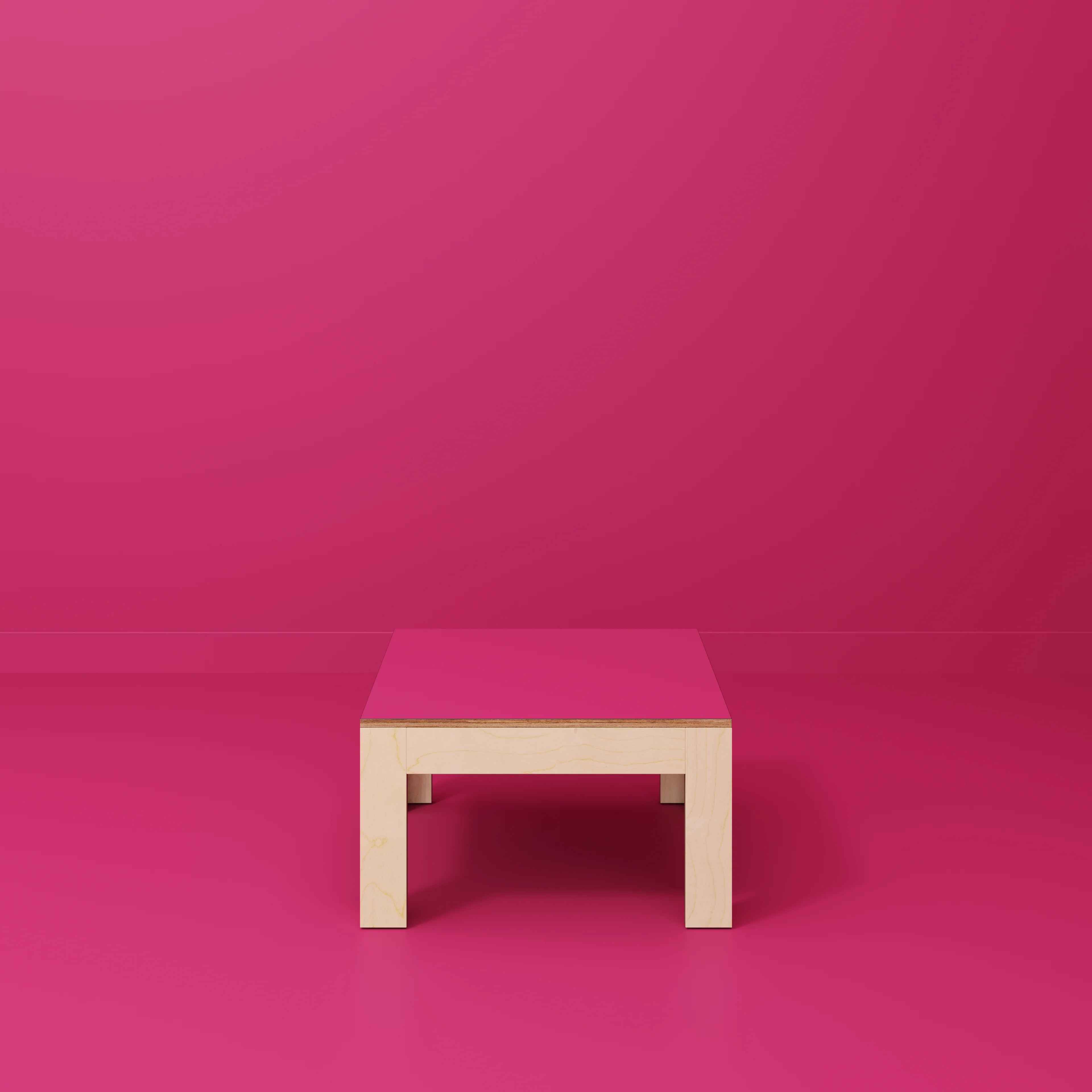 Plywood Coffee Table with Solid Frame - Formica Juicy Pink - 800(w) x 800(d) x 450(h) - Image 2