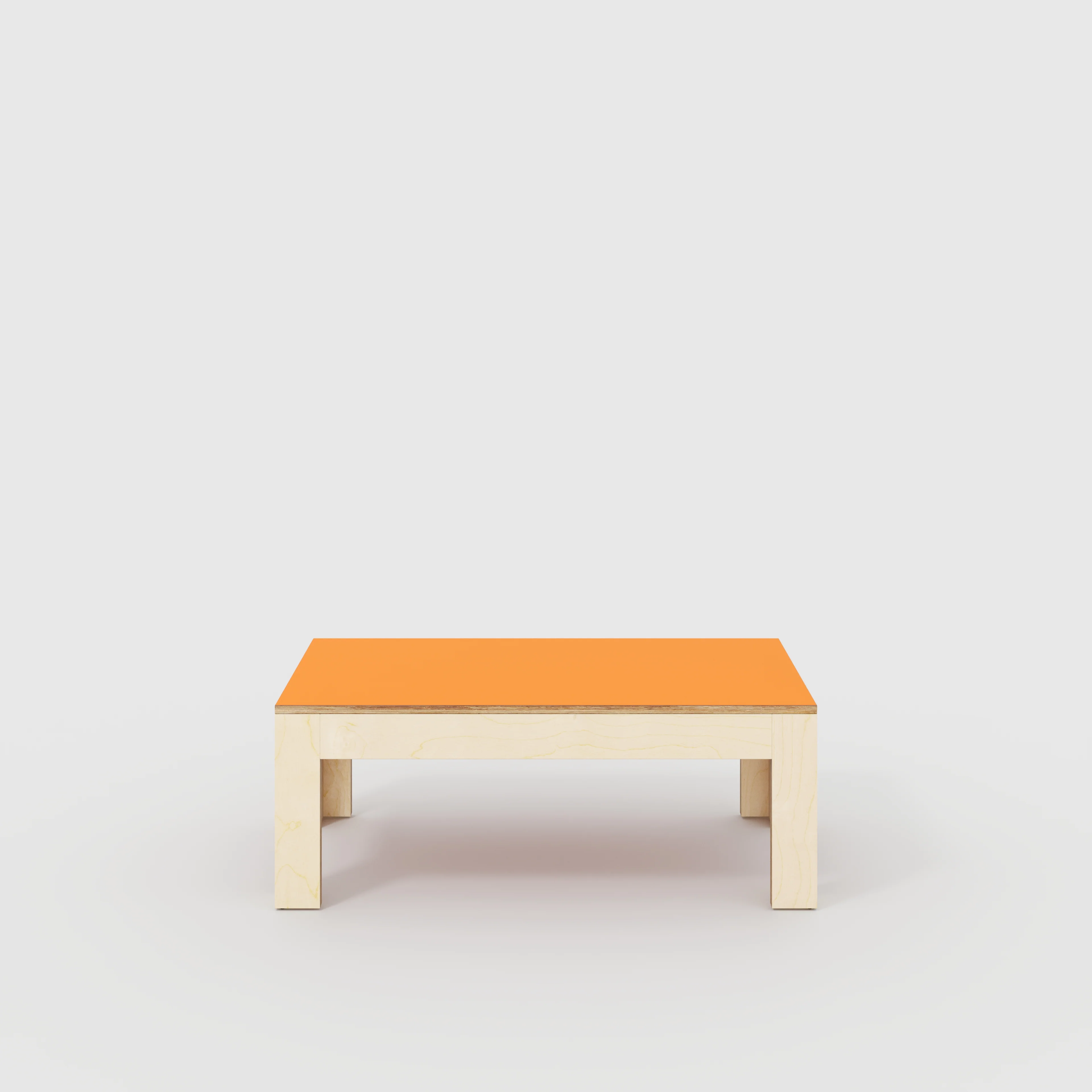Plywood Coffee Table with Solid Frame - Formica Levante Orange - 1200(w) x 600(d) x 450(h)