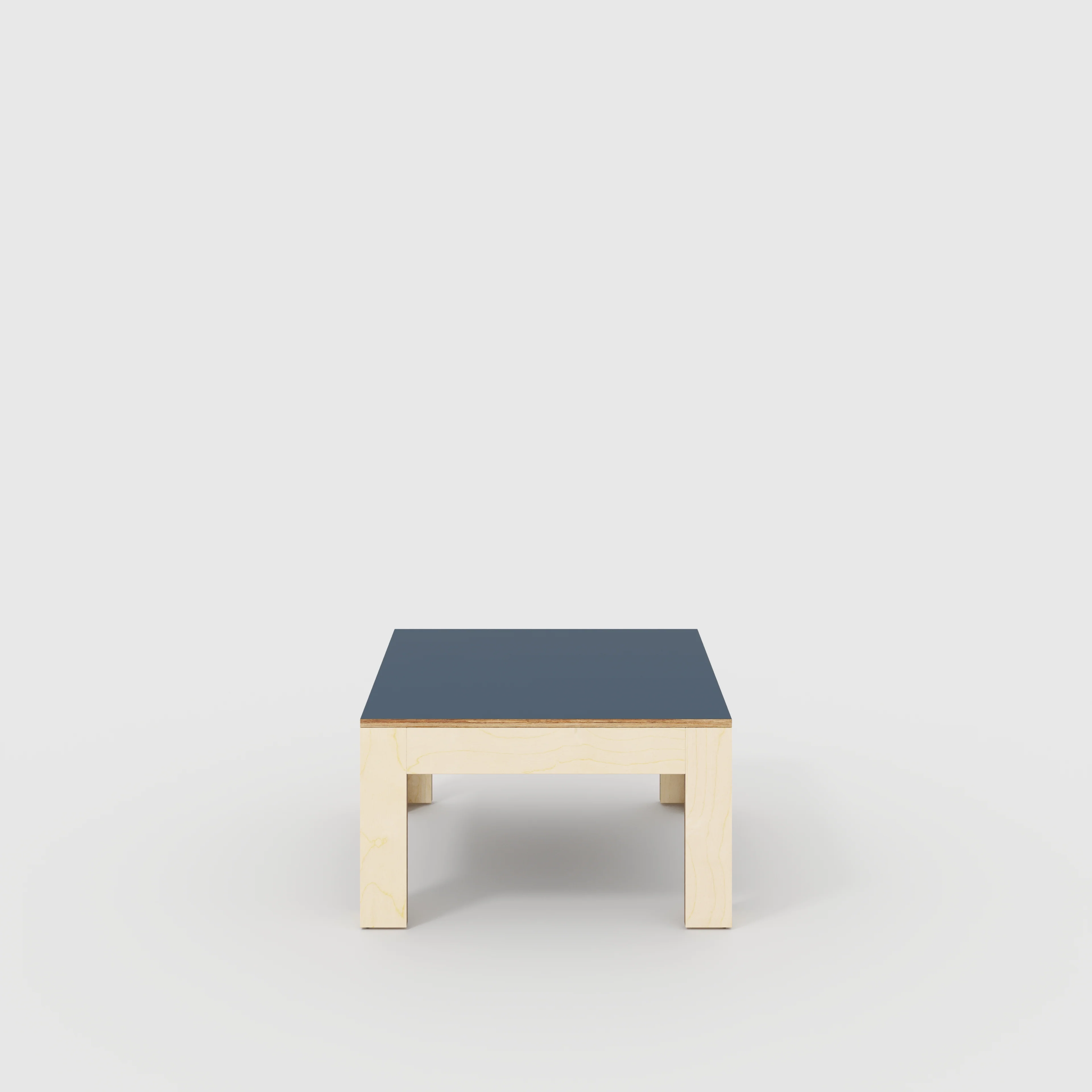 Plywood Coffee Table with Solid Frame - Formica Night Sea Blue - 800(w) x 800(d) x 450(h)