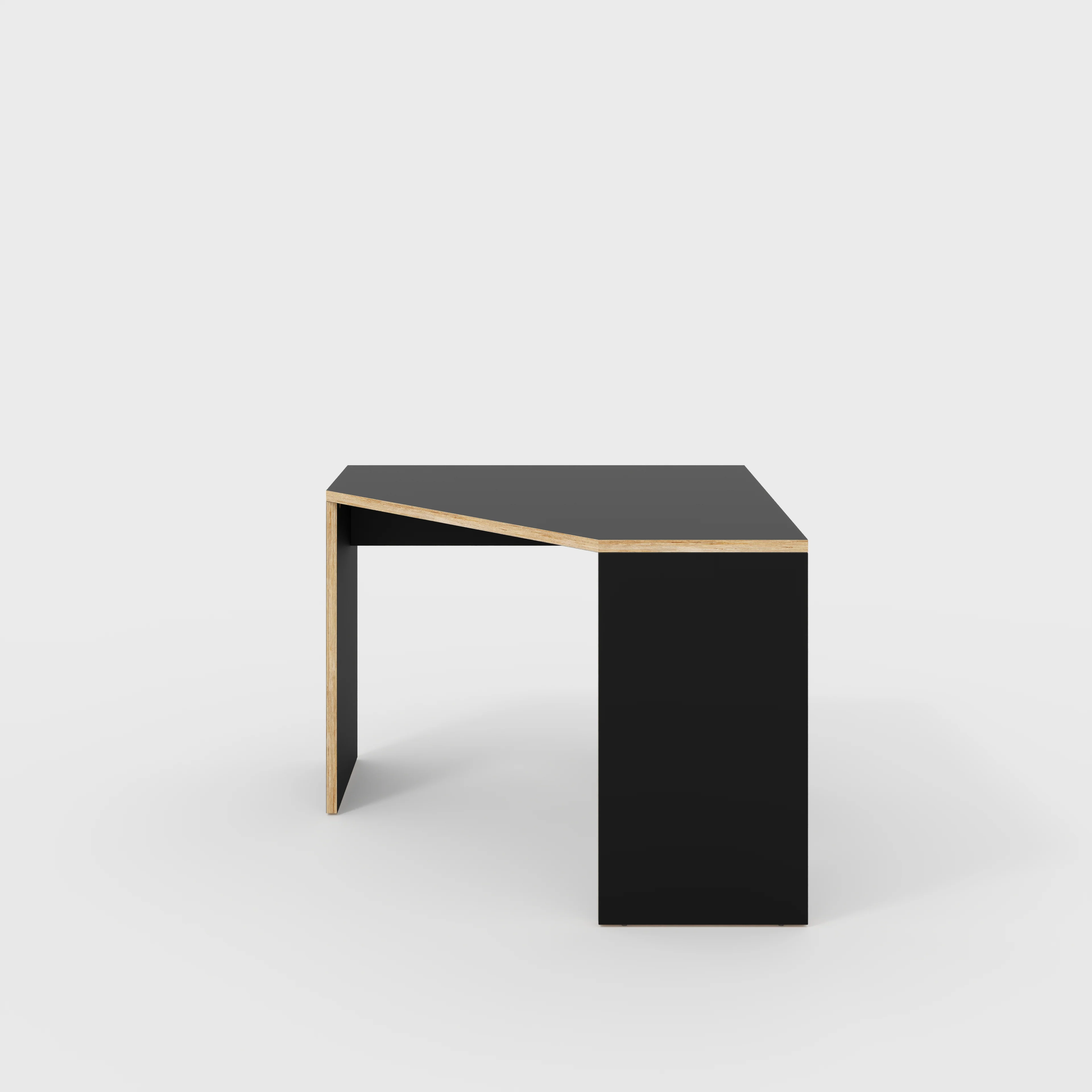 Plywood Corner Desk with Solid Sides - Formica Diamond Black - 1000(w) x 1000(d) x 750(h)