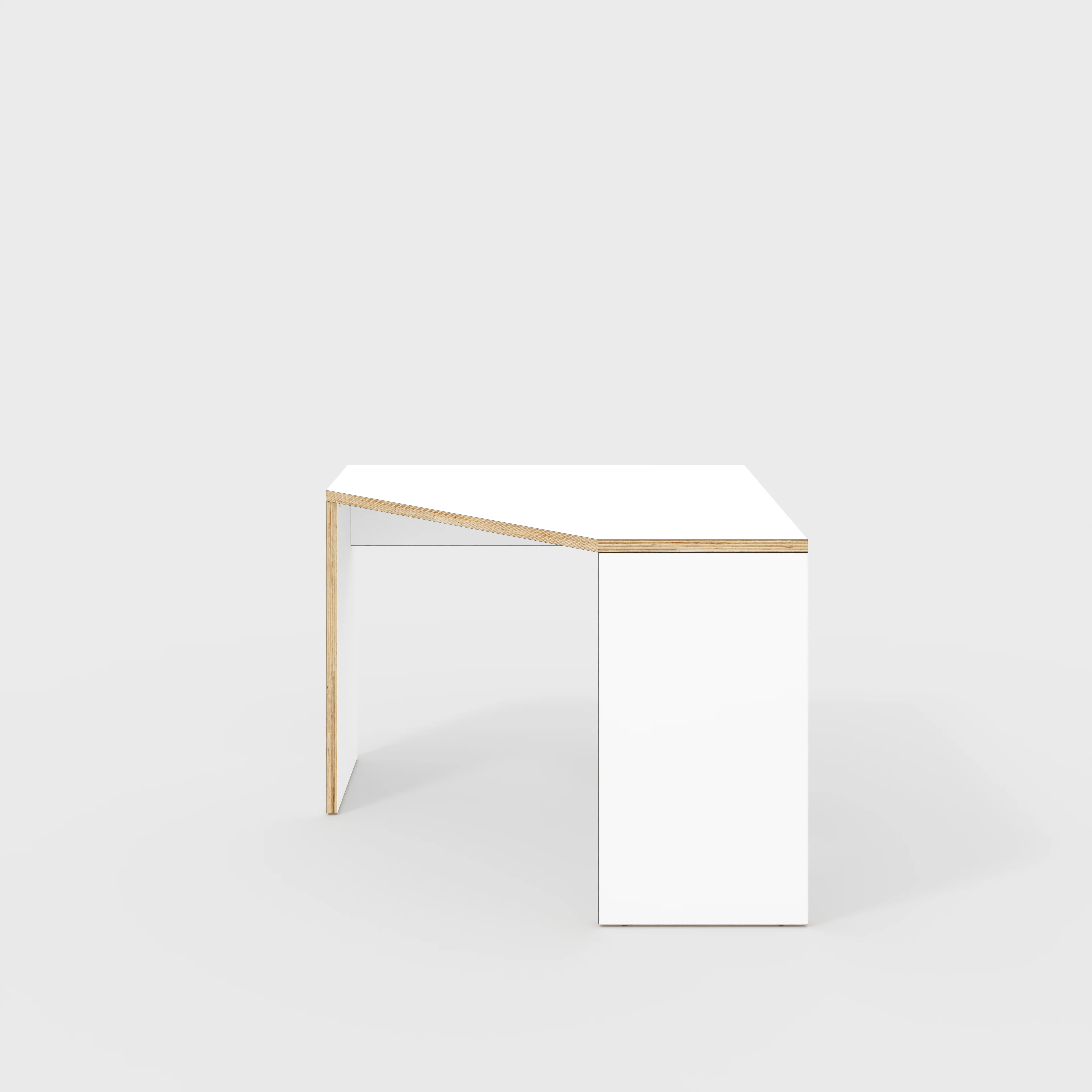 Plywood Corner Desk with Solid Sides - Formica White - 1000(w) x 1000(d) x 750(h)
