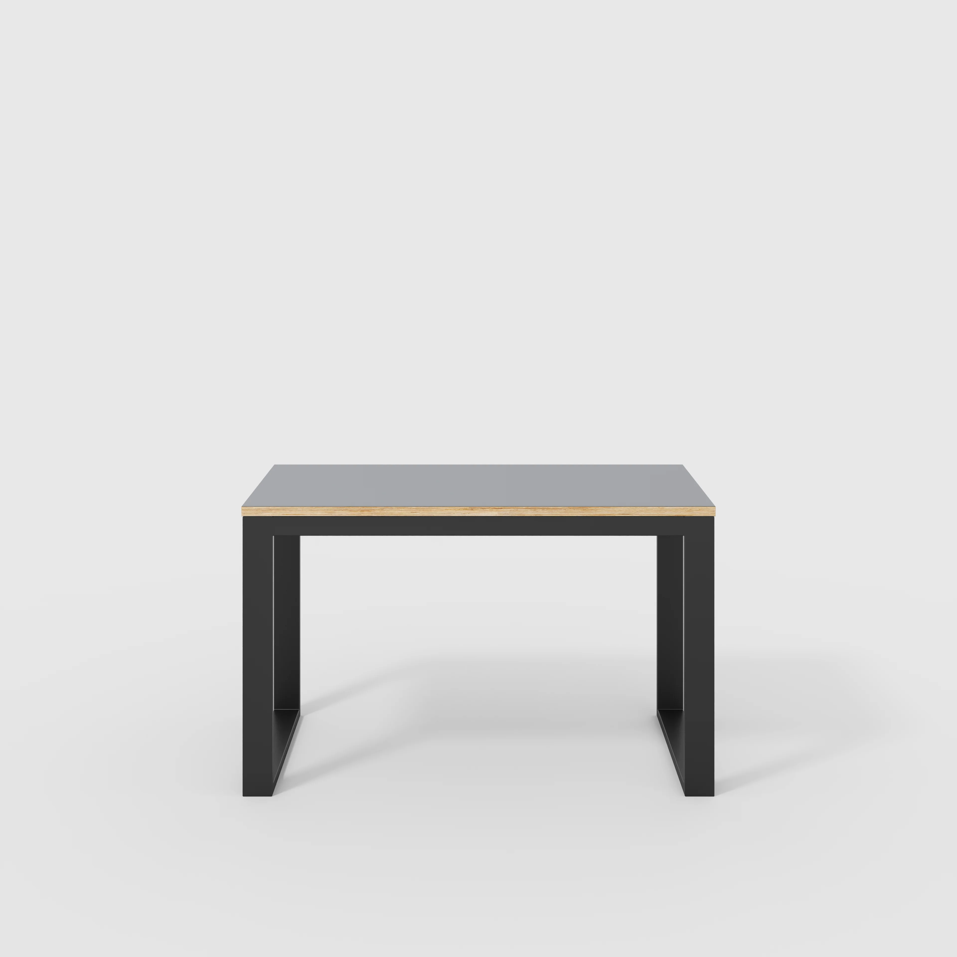 Plywood Desk with Black Industrial Frame - Formica Tornado Grey - 1200(w) x 585(d) x 735(h)