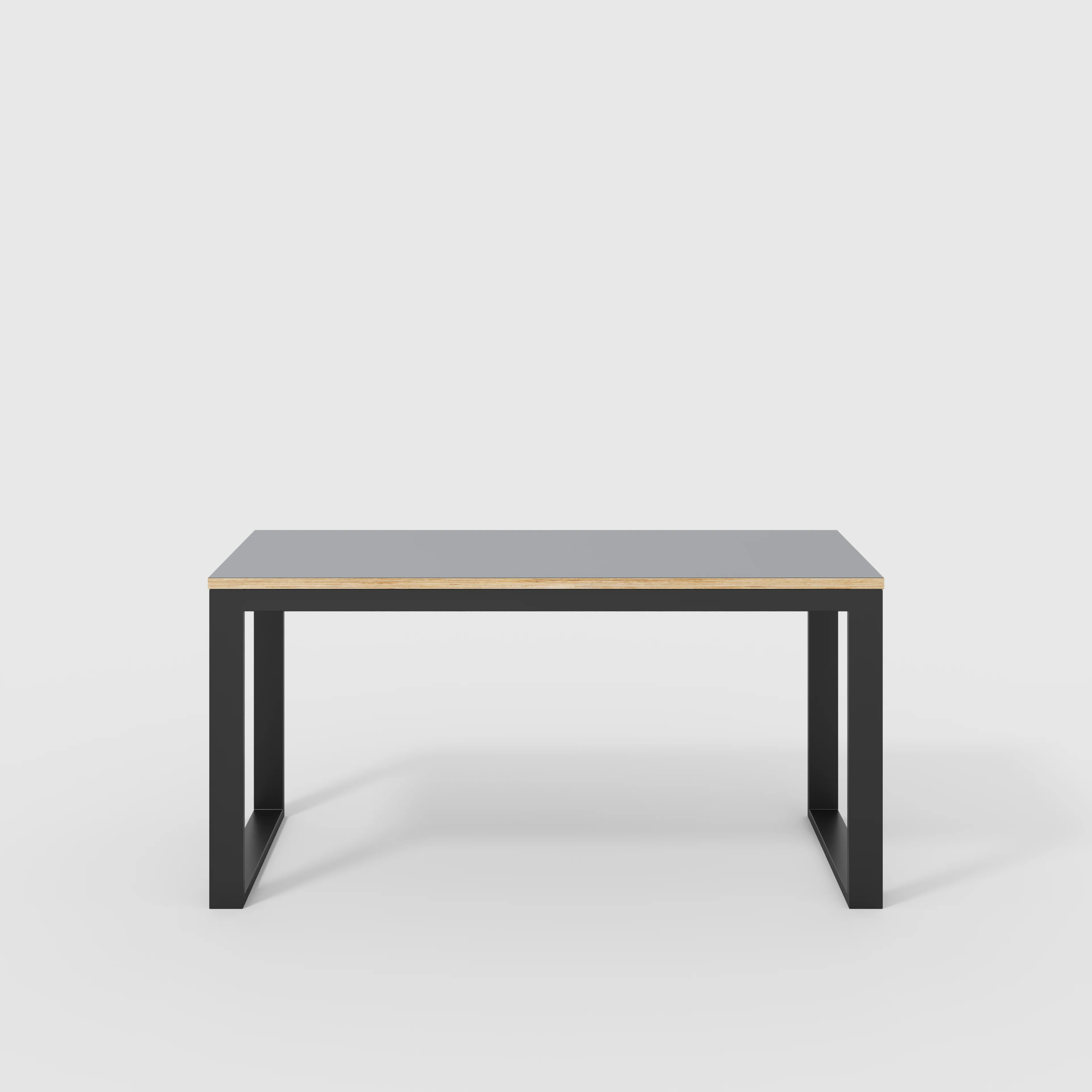 Plywood Desk with Black Industrial Frame - Formica Tornado Grey - 1500(w) x 585(d) x 735(h)