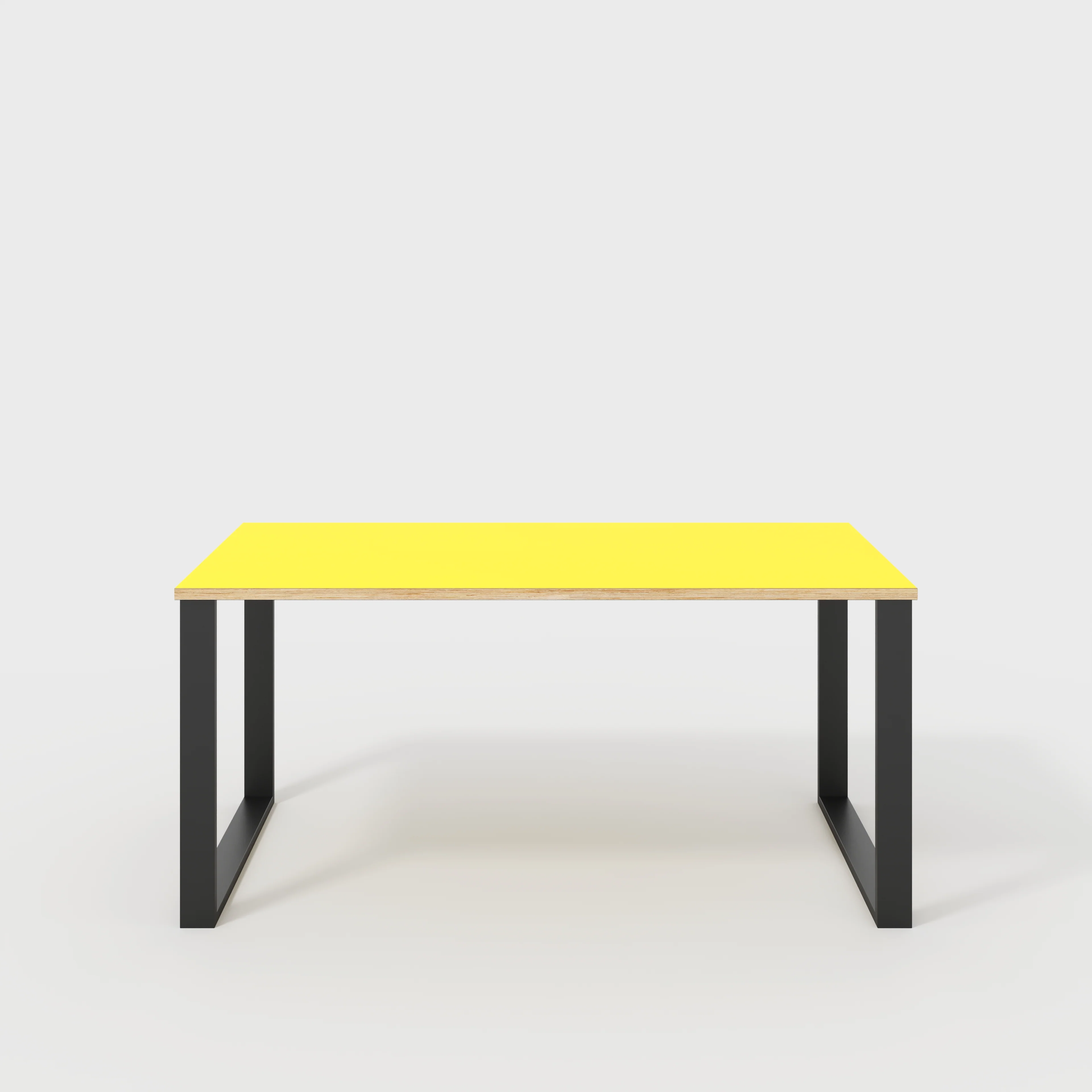 Plywood Desk with Black Industrial Legs - Formica Chrome Yellow - 1600(w) x 800(d) x 735(h)