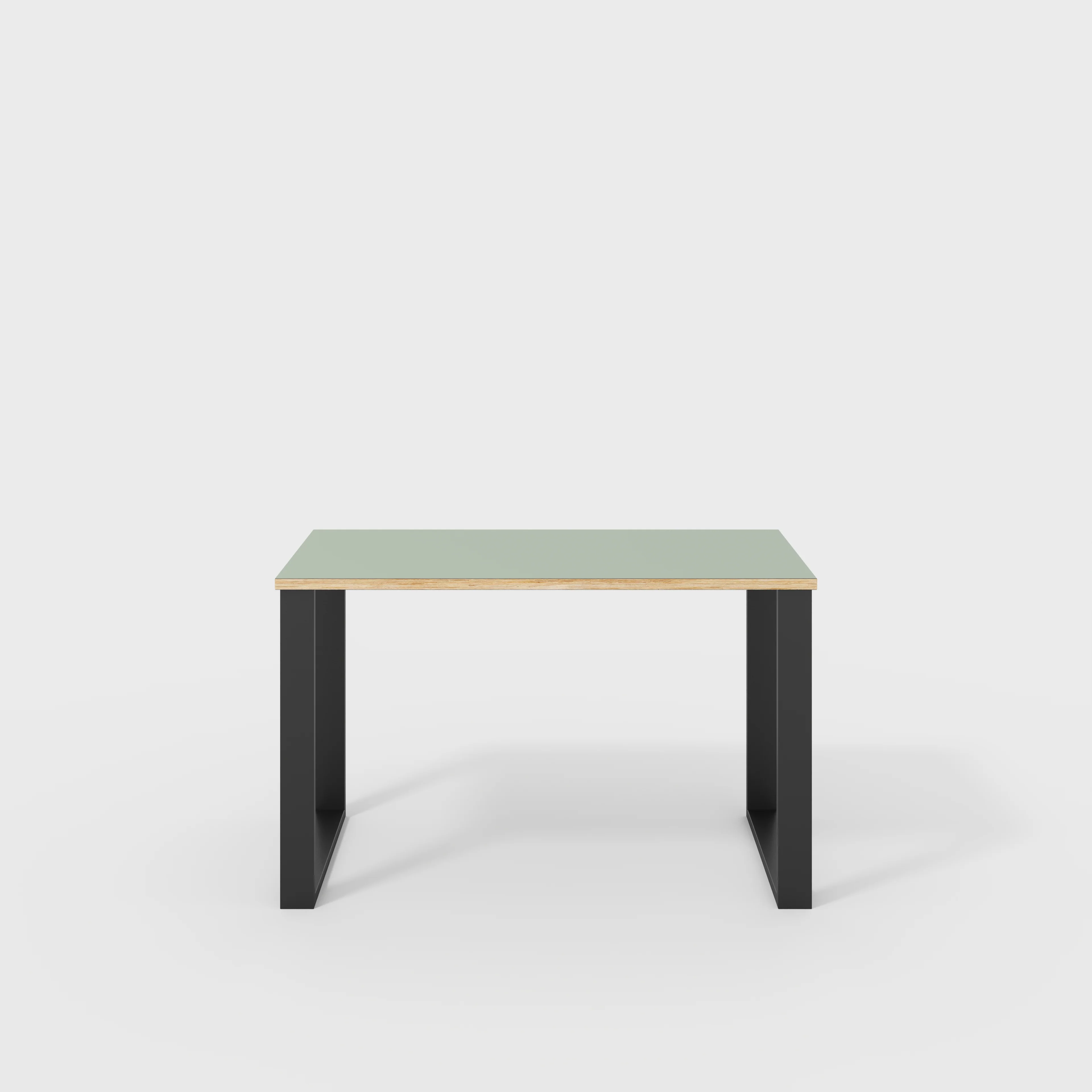 Plywood Desk with Black Industrial Legs - Formica Green Slate - 1200(w) x 600(d) x 735(h)