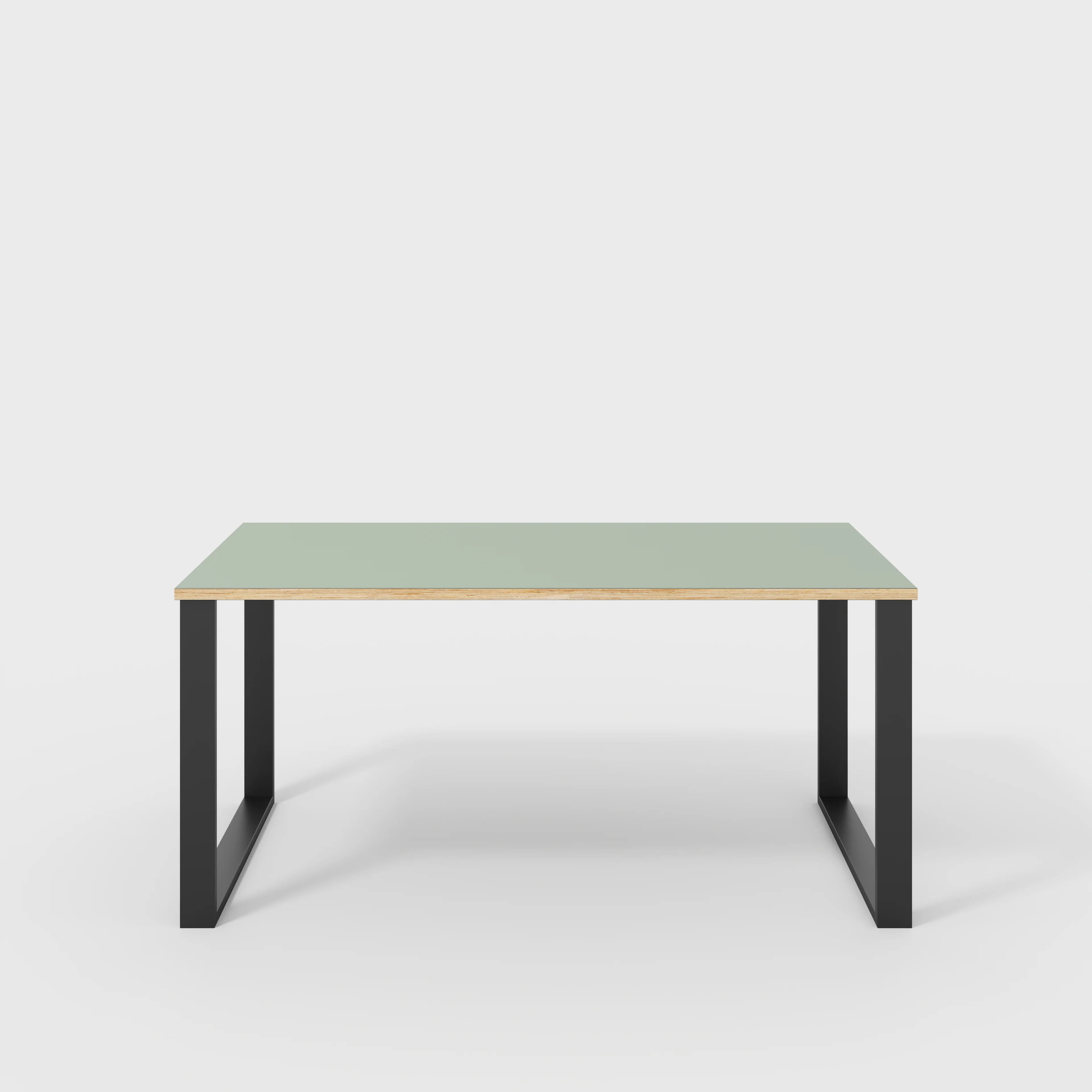 Plywood Desk with Black Industrial Legs - Formica Green Slate - 1600(w) x 800(d) x 735(h)