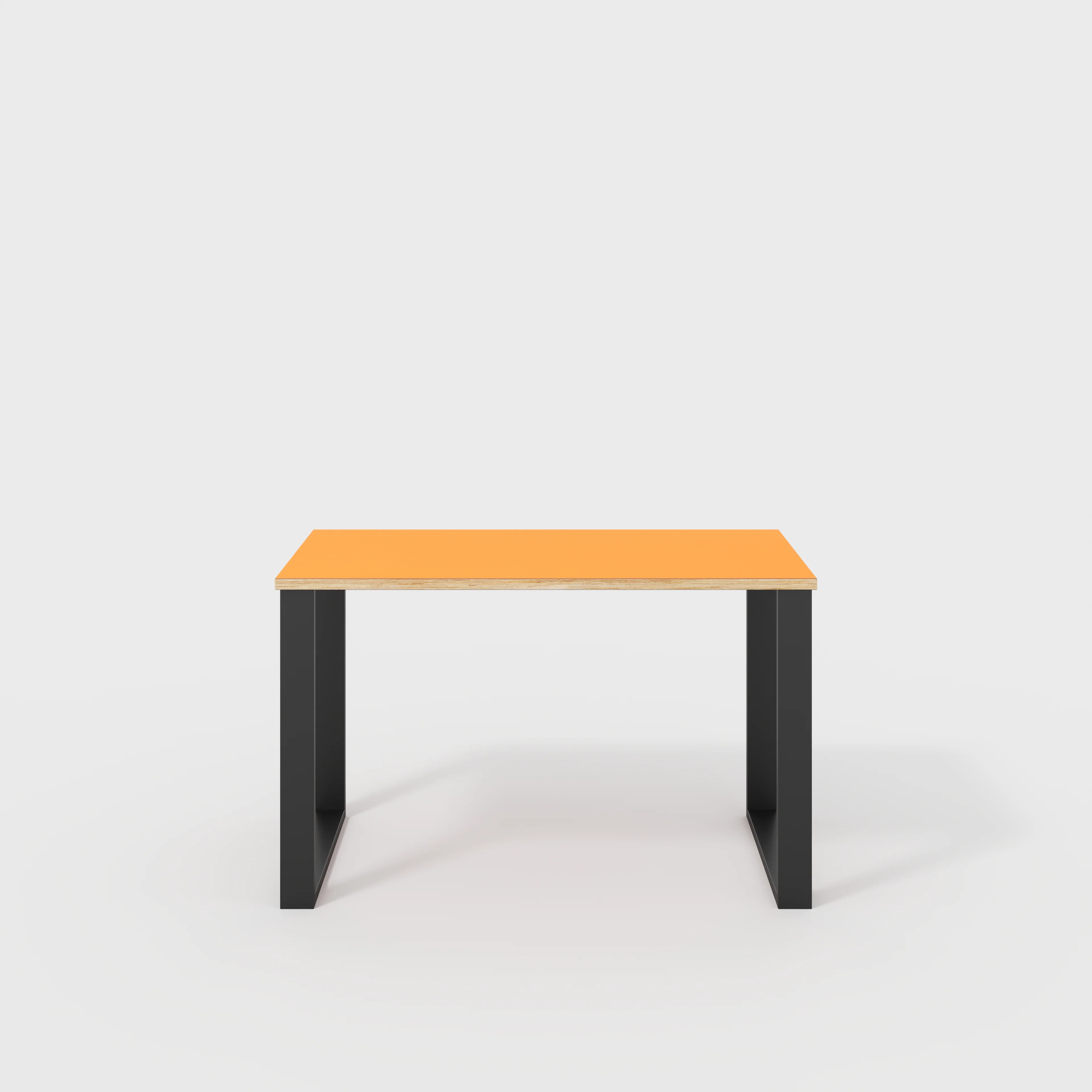 Plywood Desk with Black Industrial Legs - Formica Levante Orange - 1200(w) x 600(d) x 735(h)