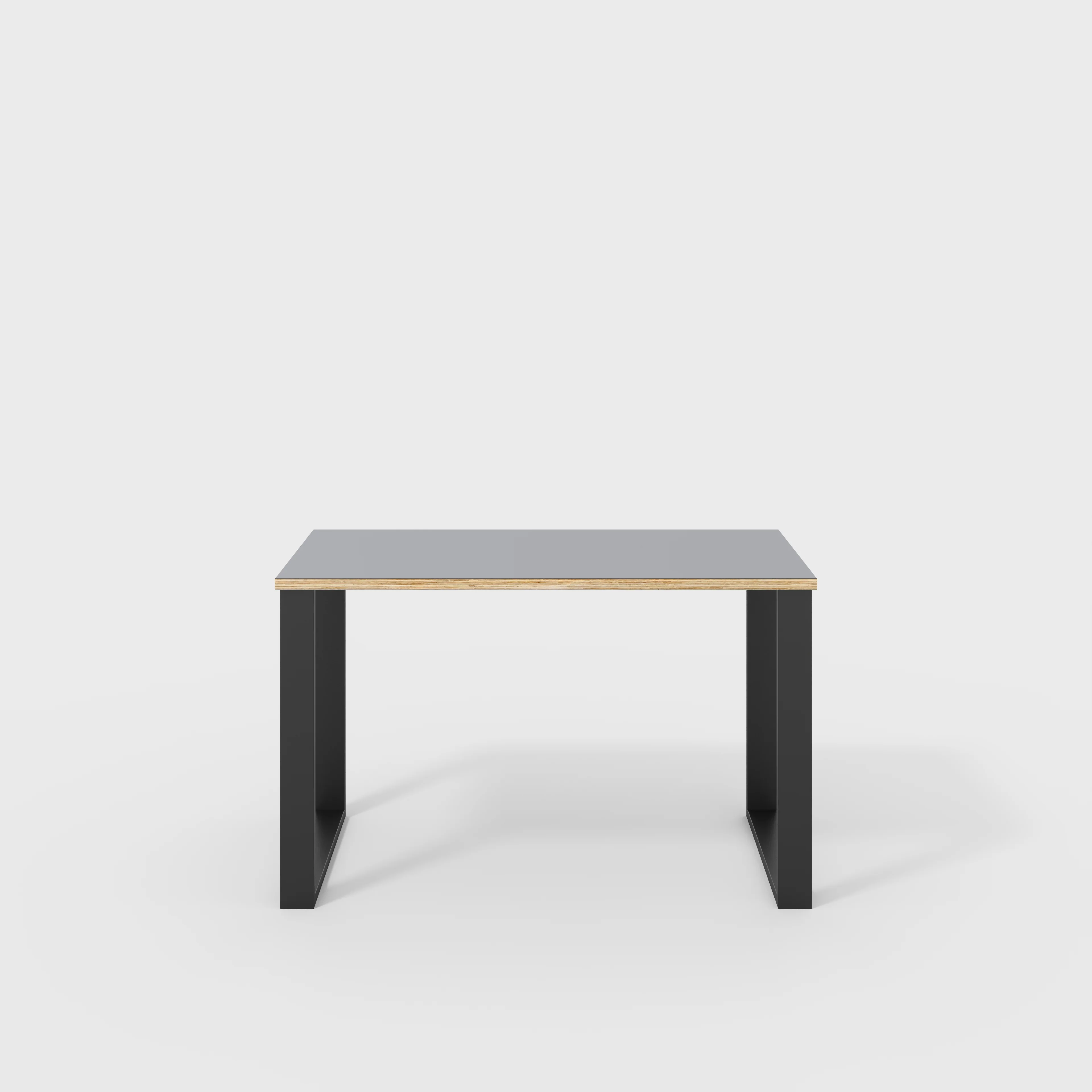 Plywood Desk with Black Industrial Legs - Formica Tornado Grey - 1200(w) x 600(d) x 735(h)
