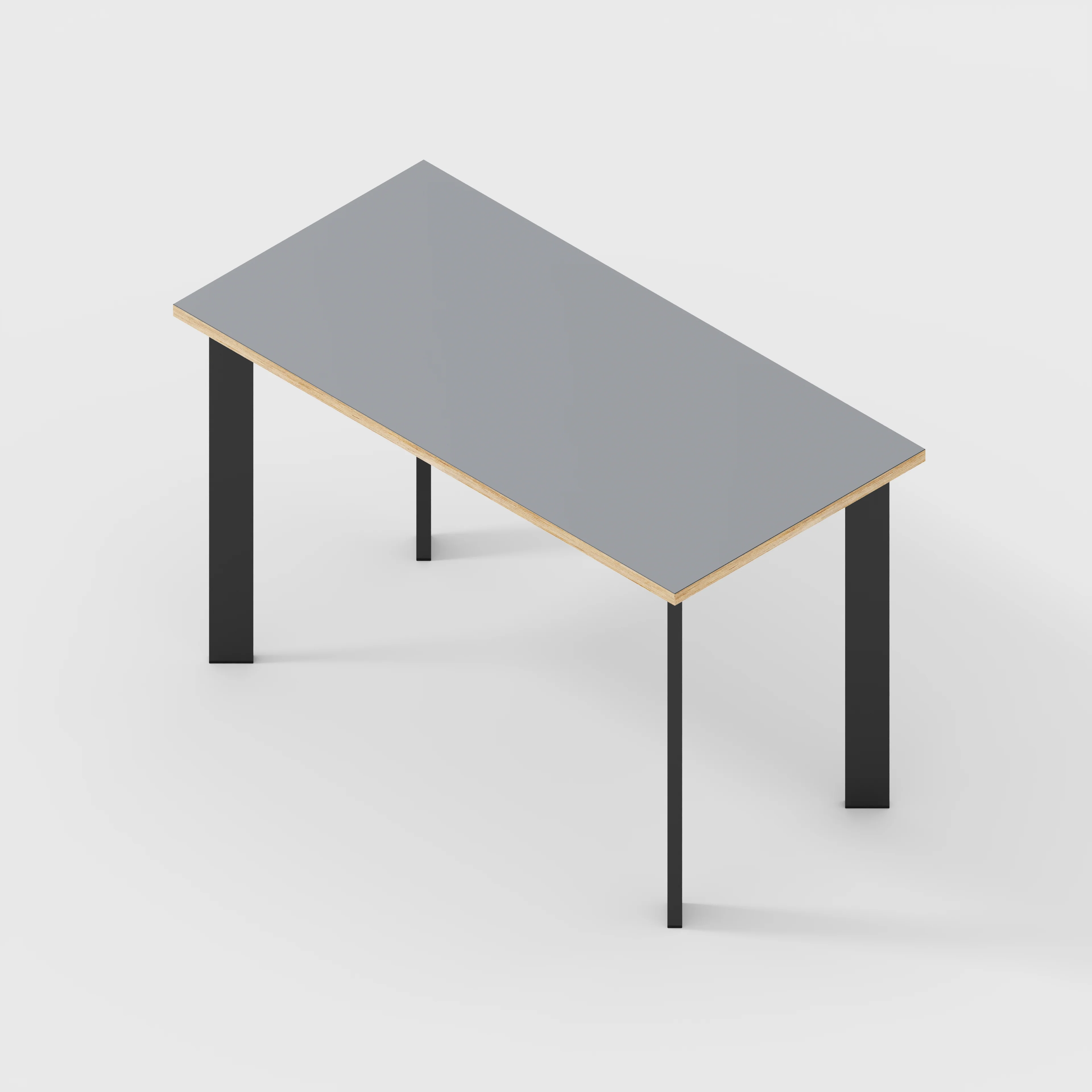 Plywood Desk with Black Rectangular Single Pin Legs - Formica Tornado Grey - 1200(w) x 600(d) x 735(h) - Image 5