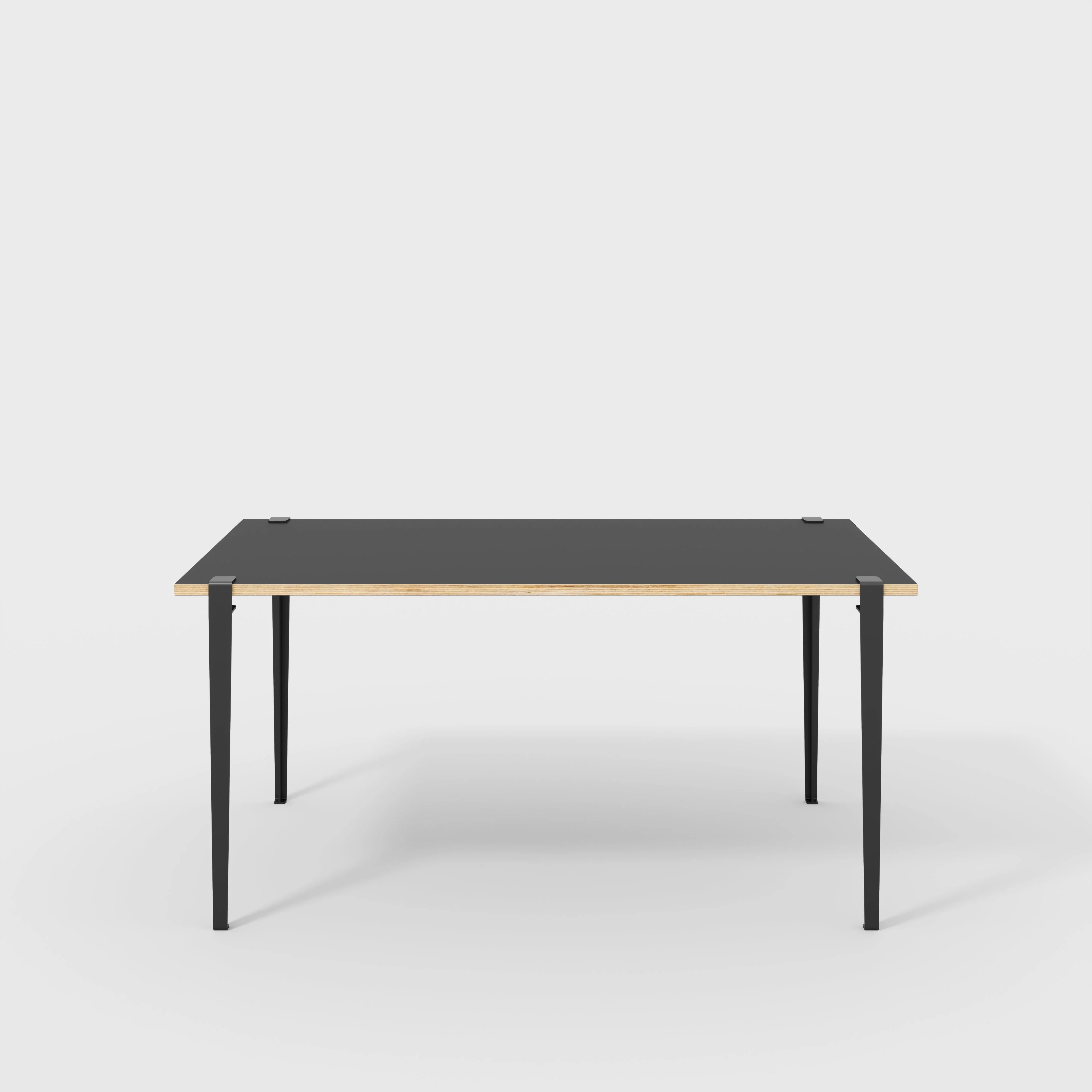 Plywood Desk with Black Tiptoe Legs - Formica Diamond Black - 1600(w) x 800(d) x 750(h)
