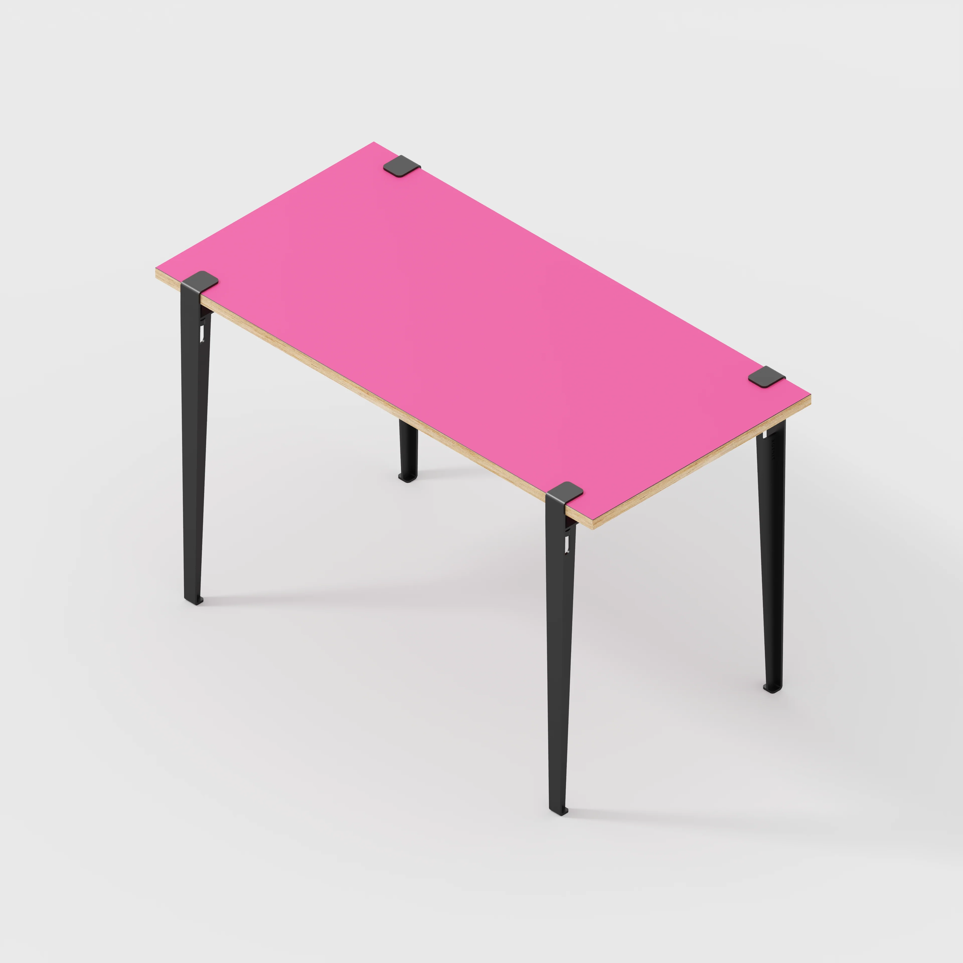 Plywood Desk with Black Tiptoe Legs - Formica Juicy Pink - 1200(w) x 600(d) x 750(h) - Image 5