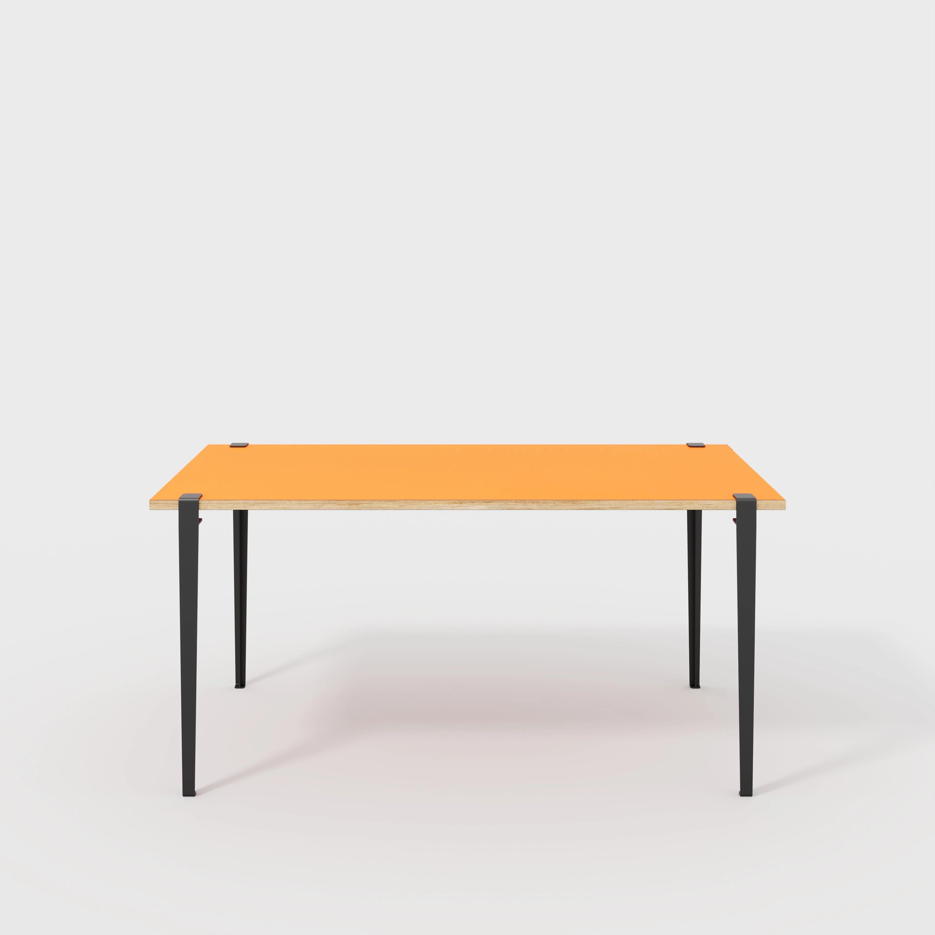 Plywood Desk with Black Tiptoe Legs - Formica Levante Orange - 1600(w) x 800(d) x 750(h)