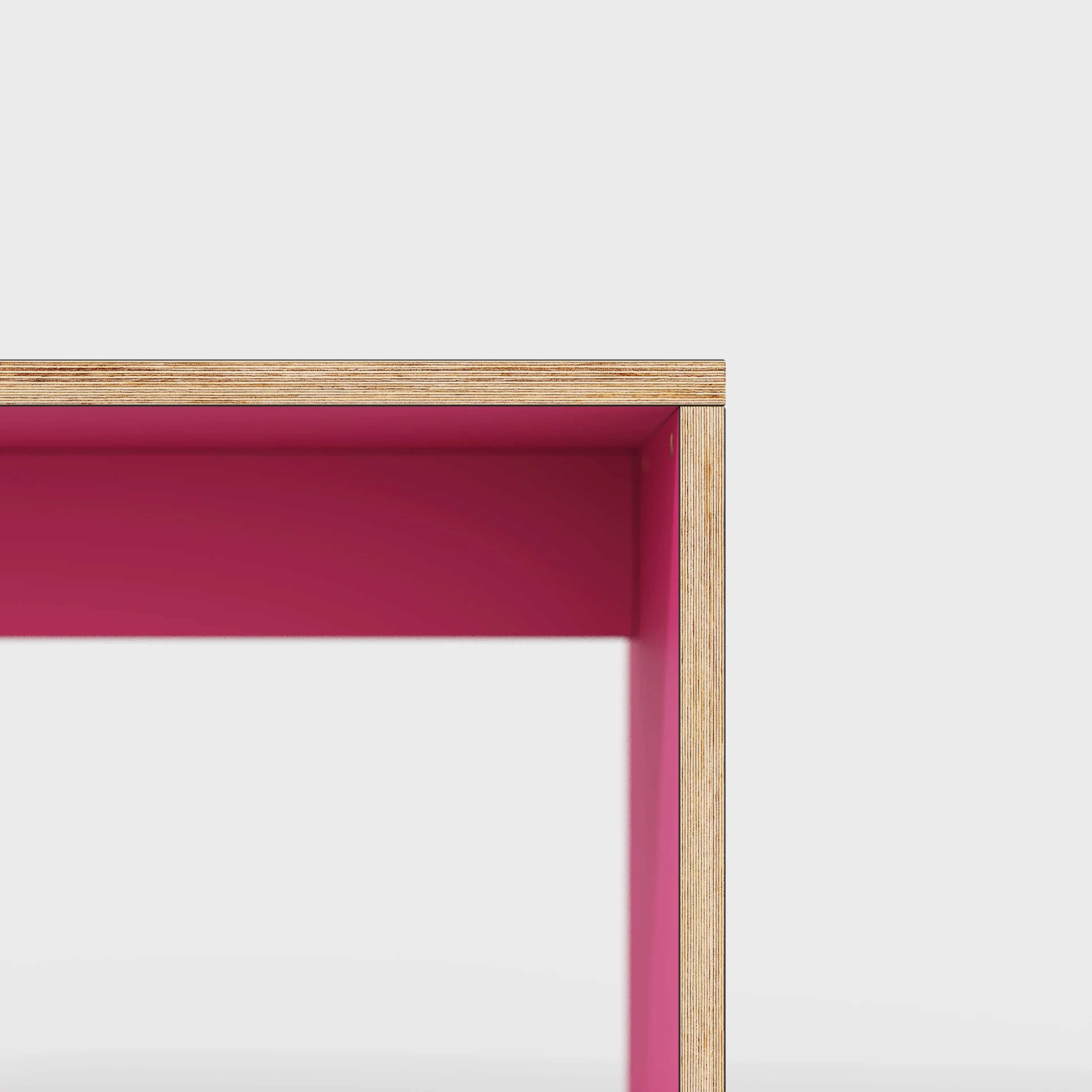 Plywood Desk with Solid Sides - Formica Juicy Pink - 1600(w) x 800(d) x 750(h) - Image 4
