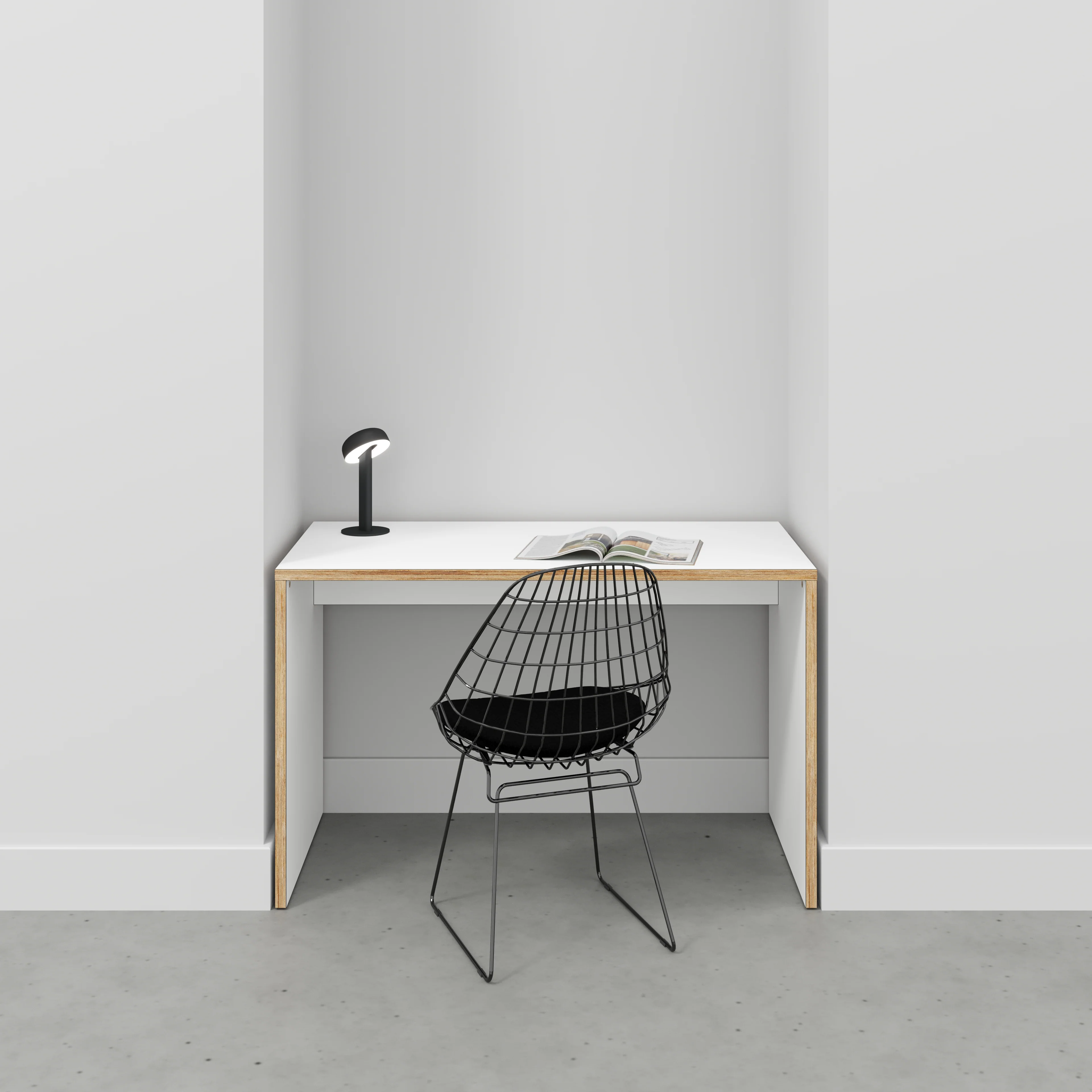 Plywood Desk with Solid Sides - Formica White - 1200(w) x 600(d) x 750(h) - Image 2