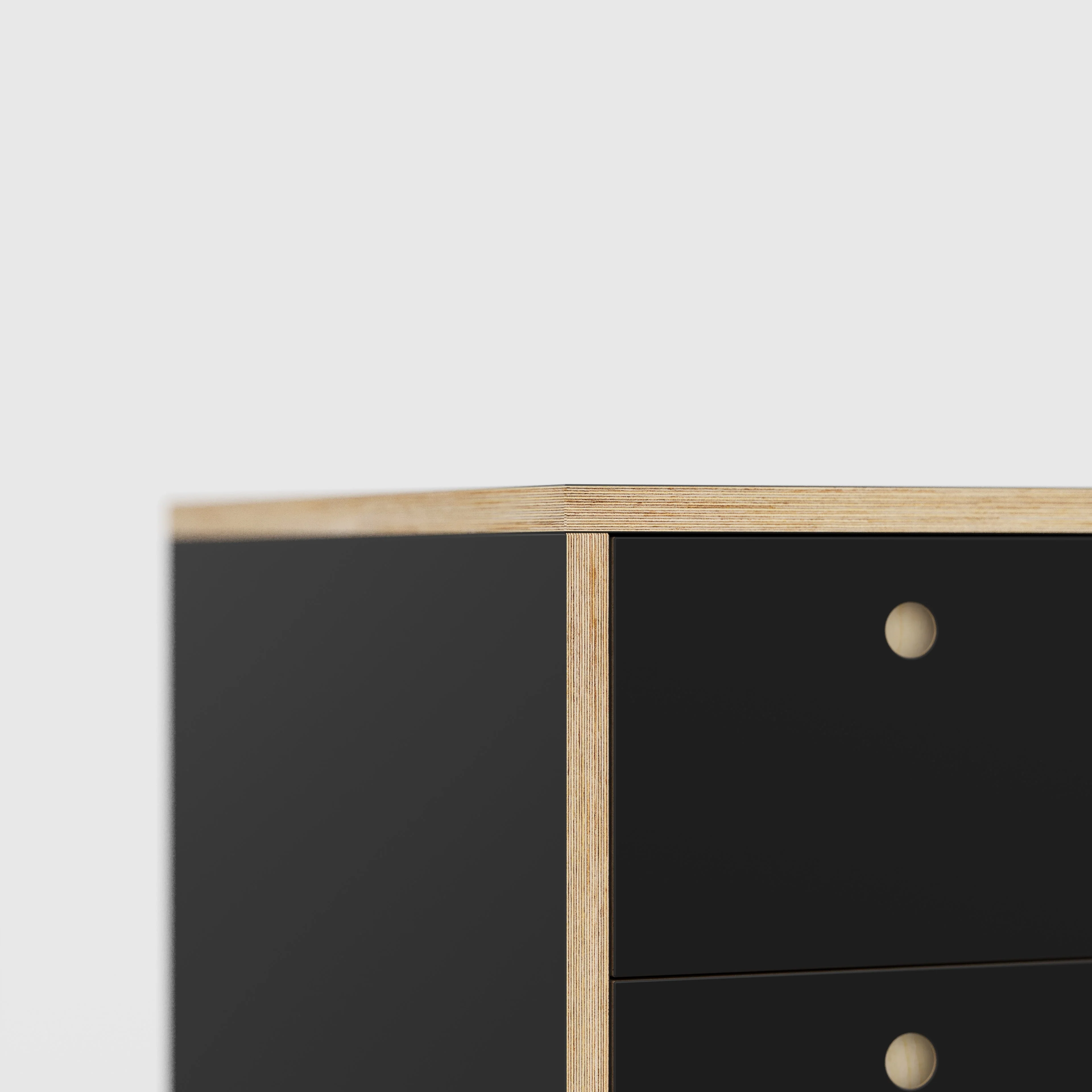 Plywood Desk with Storage Type 1 LH - Drawers - Formica Diamond Black - 2000(w) x 800(d) x 750(h) - Image 4