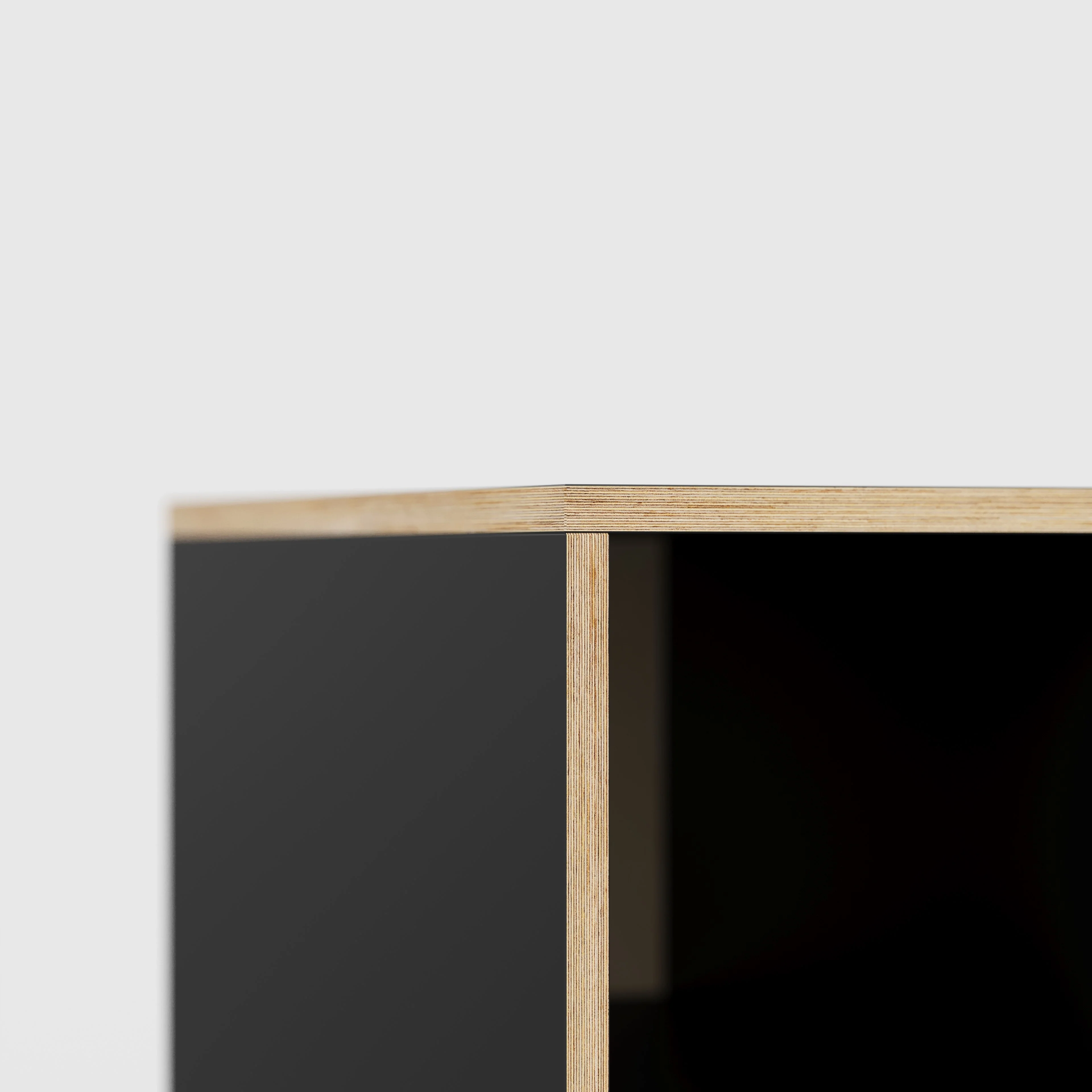 Plywood Desk with Storage Type 1 LH - Open Shelves - Formica Diamond Black - 1600(w) x 800(d) x 750(h) - Image 4