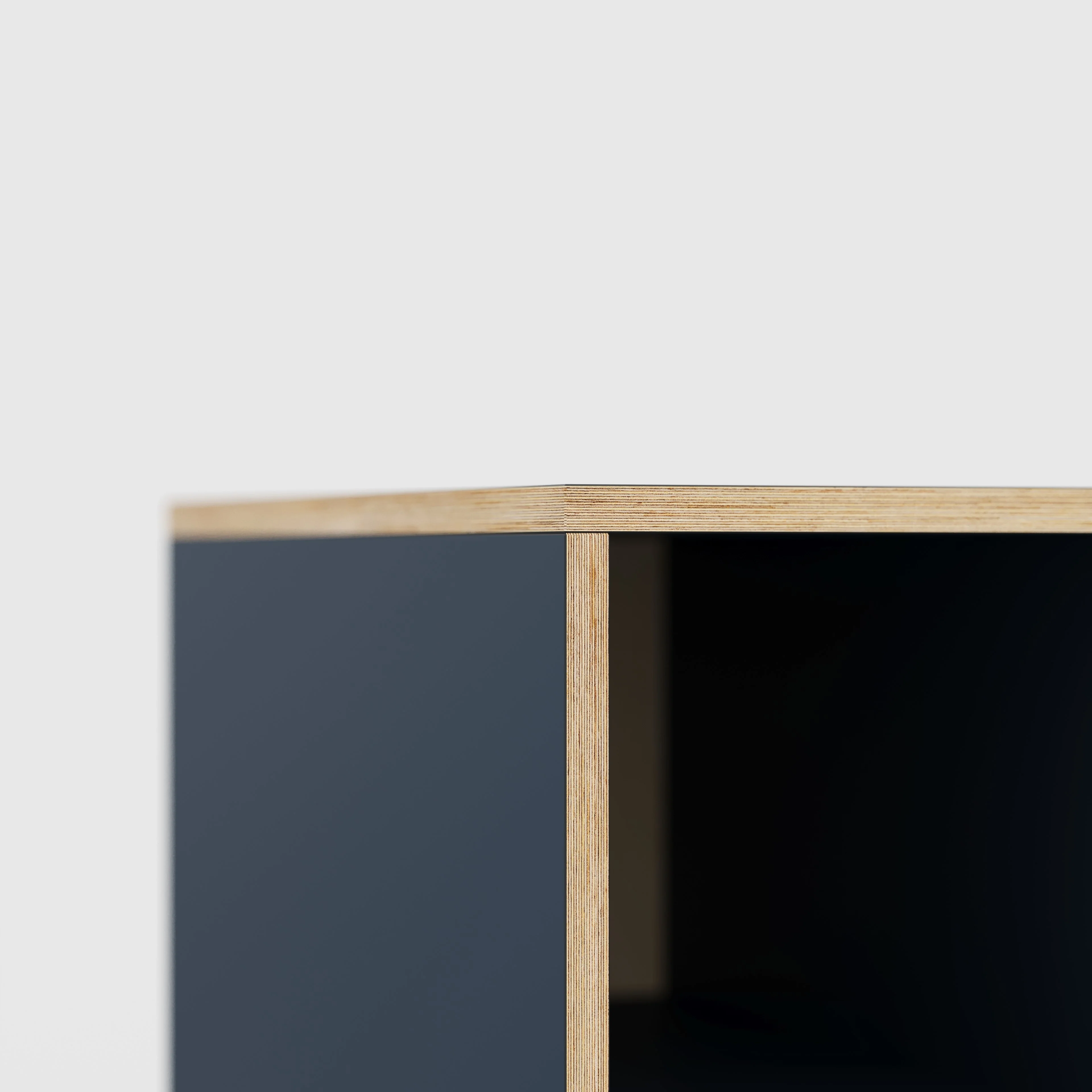 Plywood Desk with Storage Type 1 LH - Open Shelves - Formica Night Sea Blue - 2000(w) x 800(d) x 750(h) - Image 4