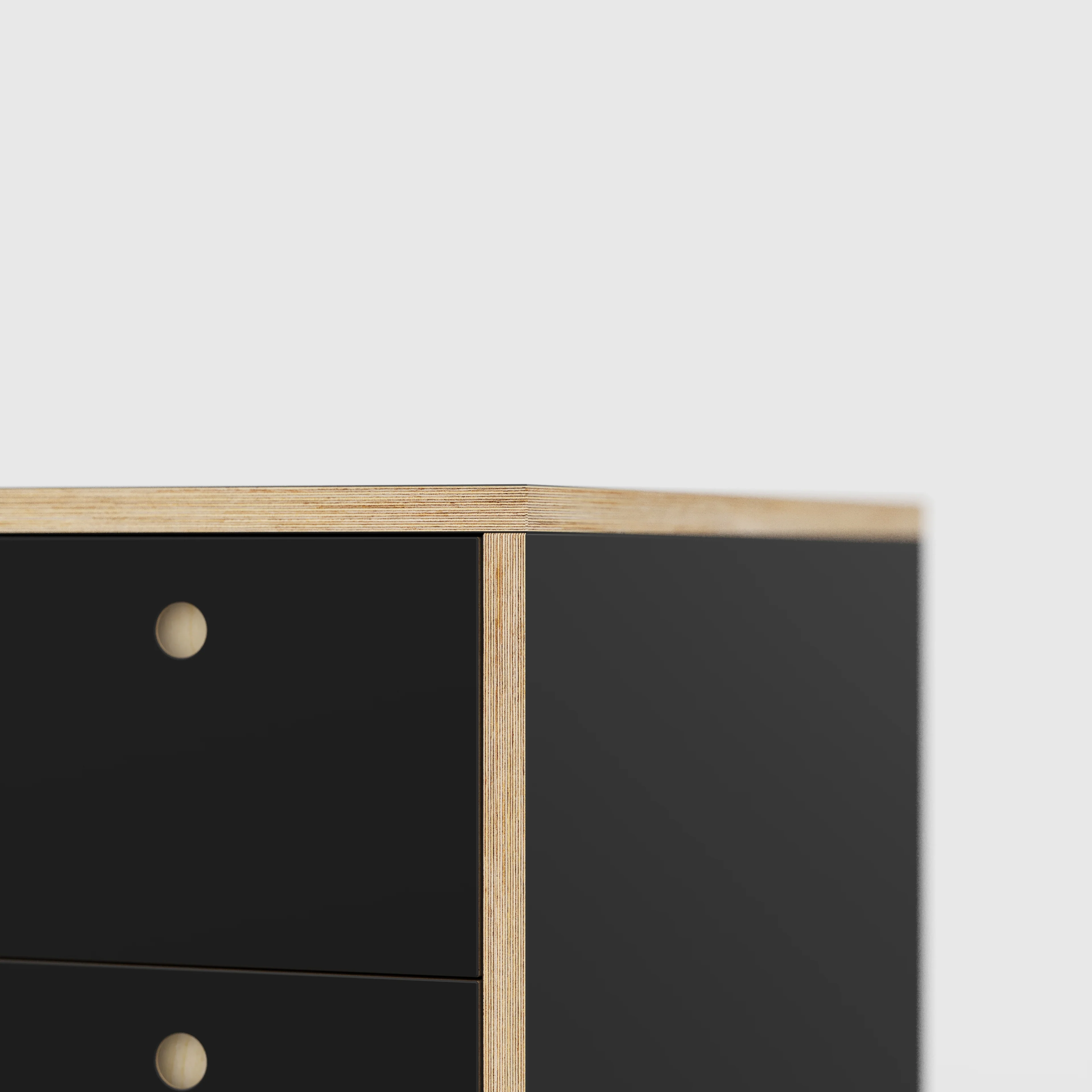 Plywood Desk with Storage Type 1 RH - Drawers - Formica Diamond Black - 2000(w) x 800(d) x 750(h) - Image 4