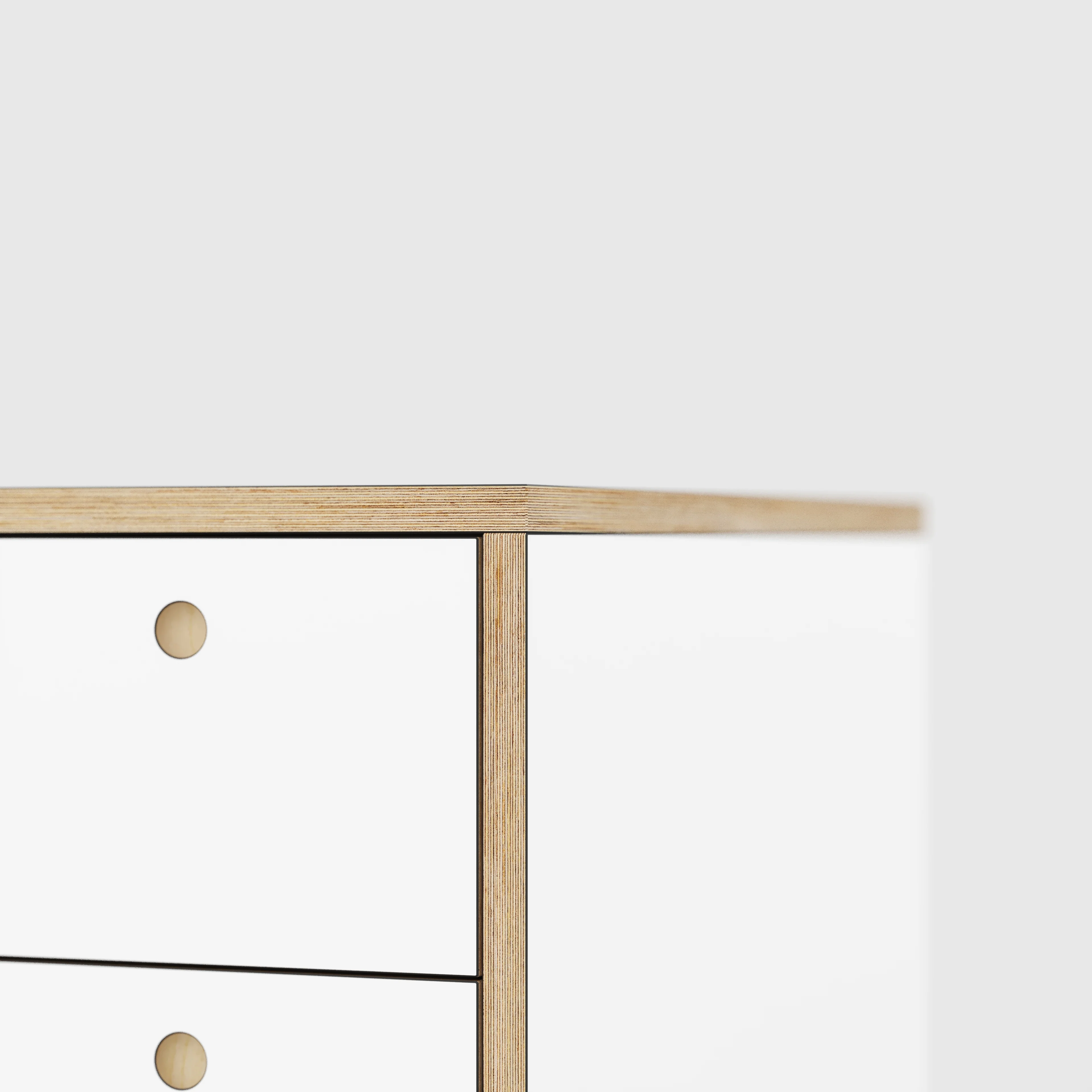 Plywood Desk with Storage Type 1 RH - Drawers - Formica White - 2000(w) x 800(d) x 750(h) - Image 4