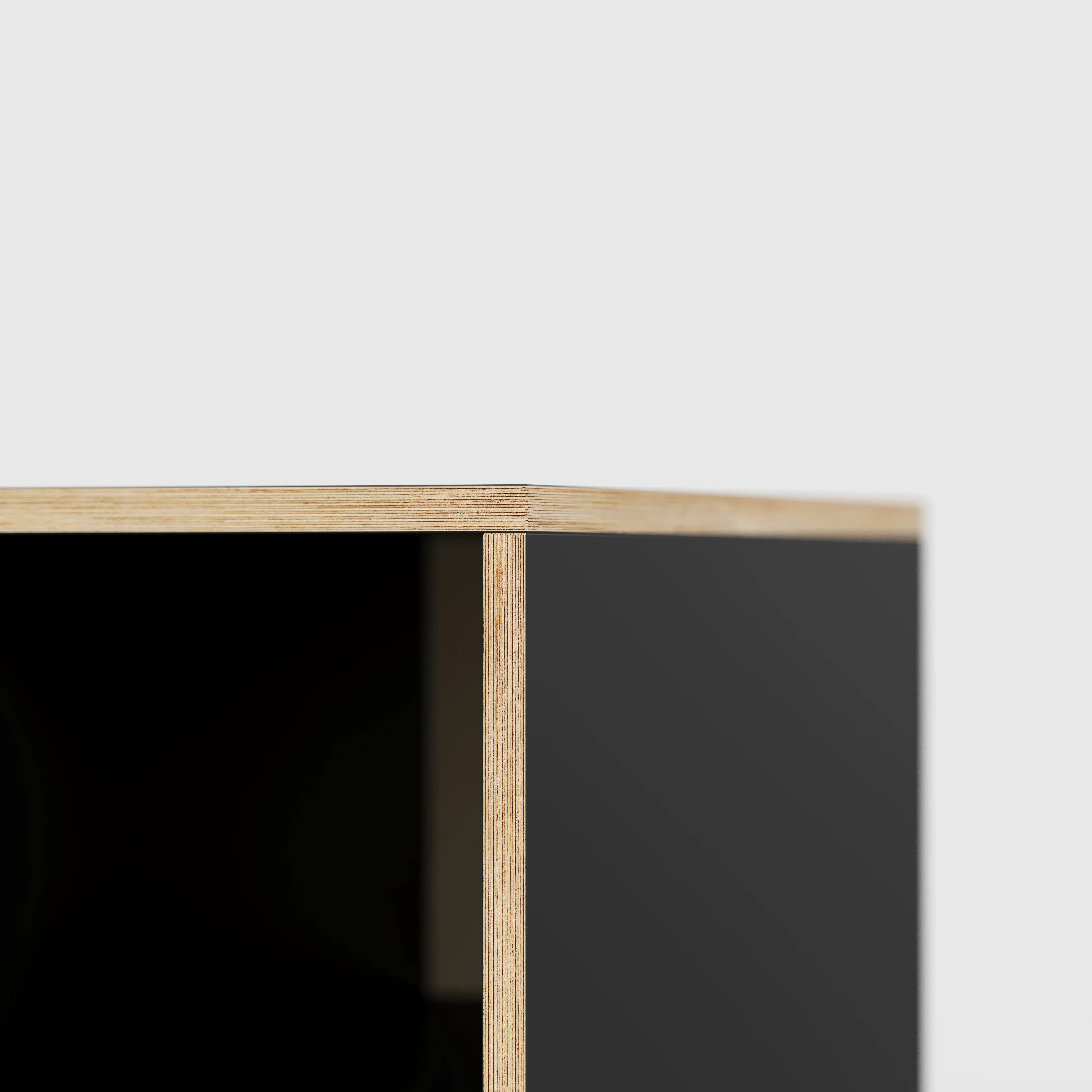 Plywood Desk with Storage Type 1 RH - Open Shelves - Formica Diamond Black - 2000(w) x 800(d) x 750(h) - Image 4