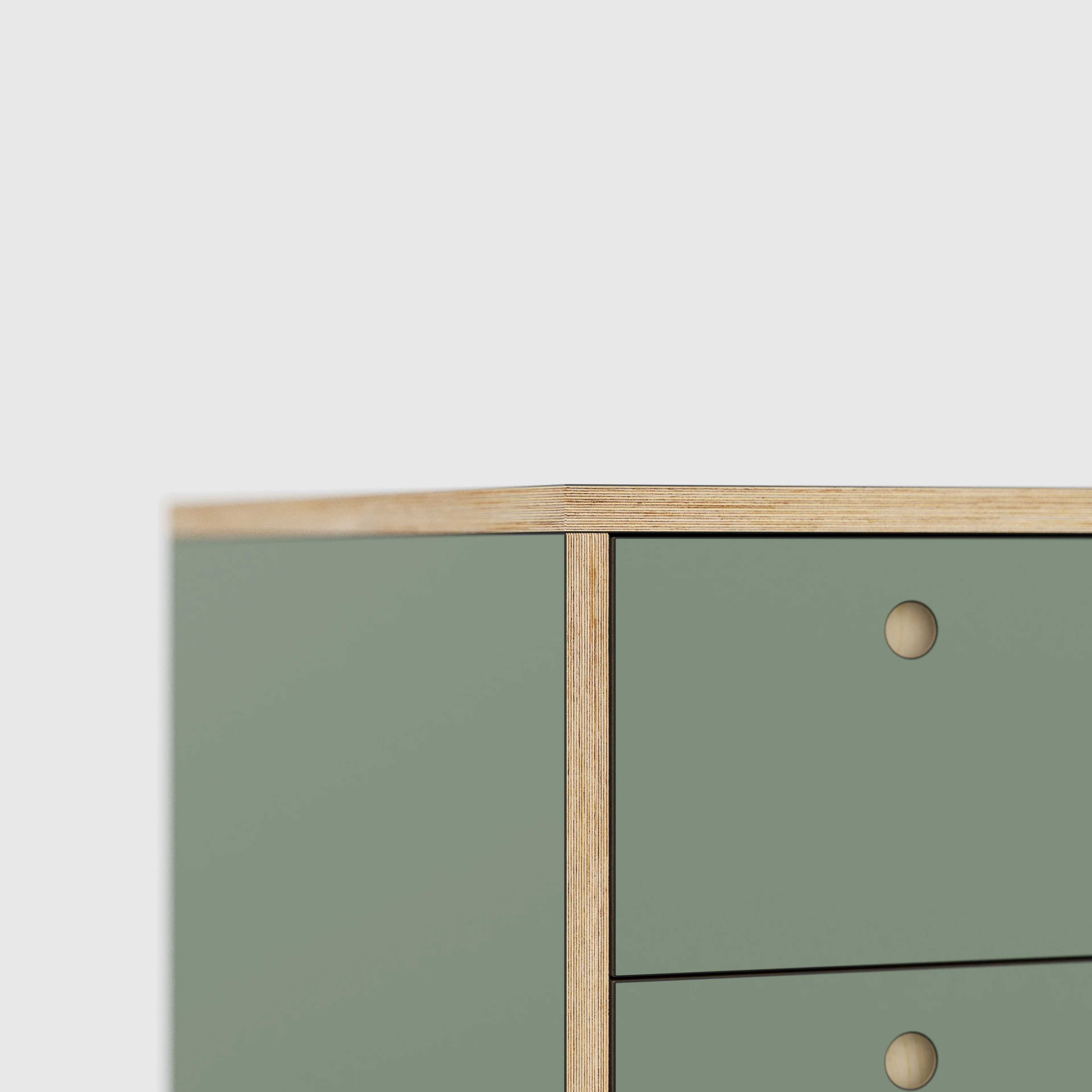 Plywood Desk with Storage Type 2 - Drawers - Formica Green Slate - 2000(w) x 800(d) x 750(h) - Image 4