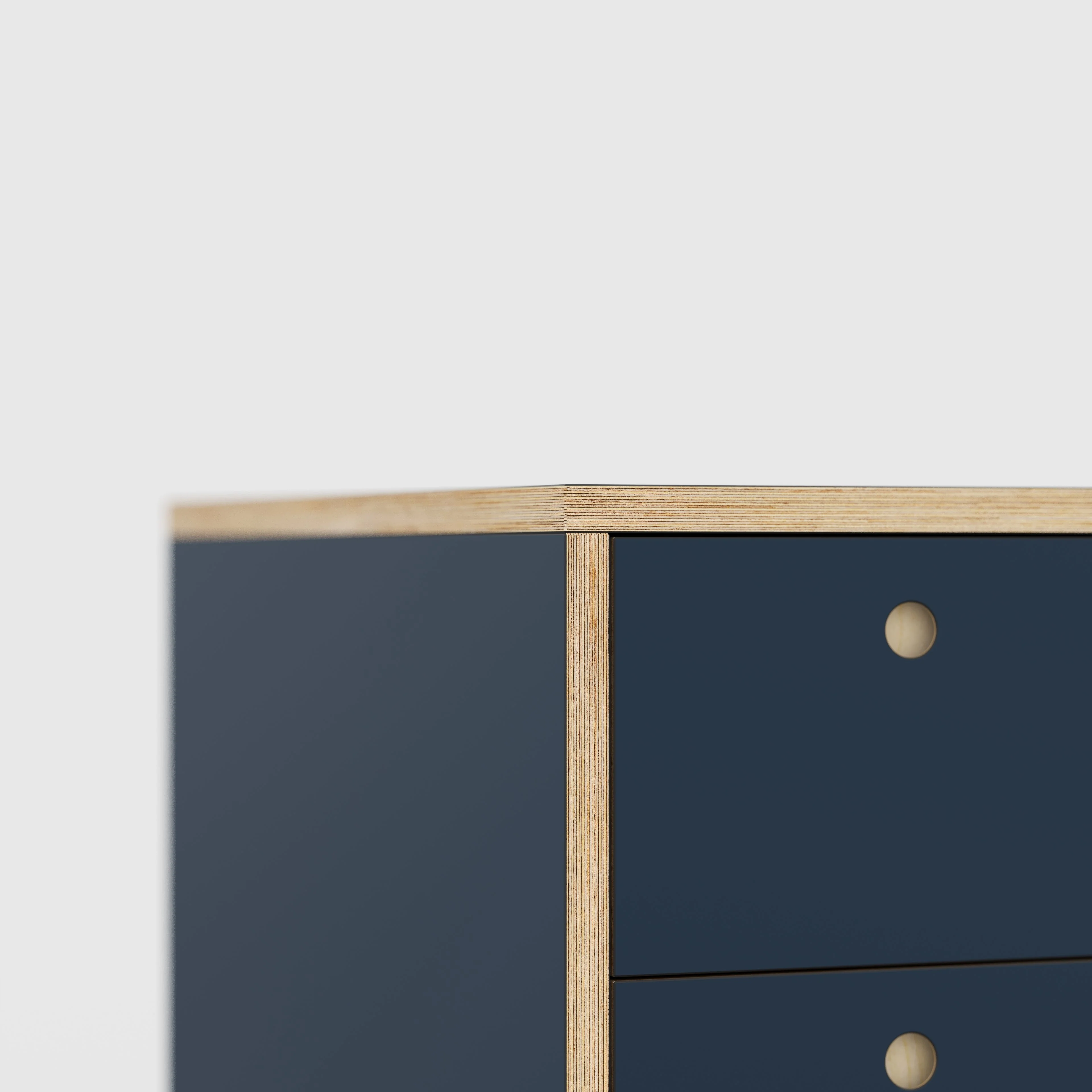 Plywood Desk with Storage Type 2 - Drawers - Formica Night Sea Blue - 2000(w) x 800(d) x 750(h) - Image 4