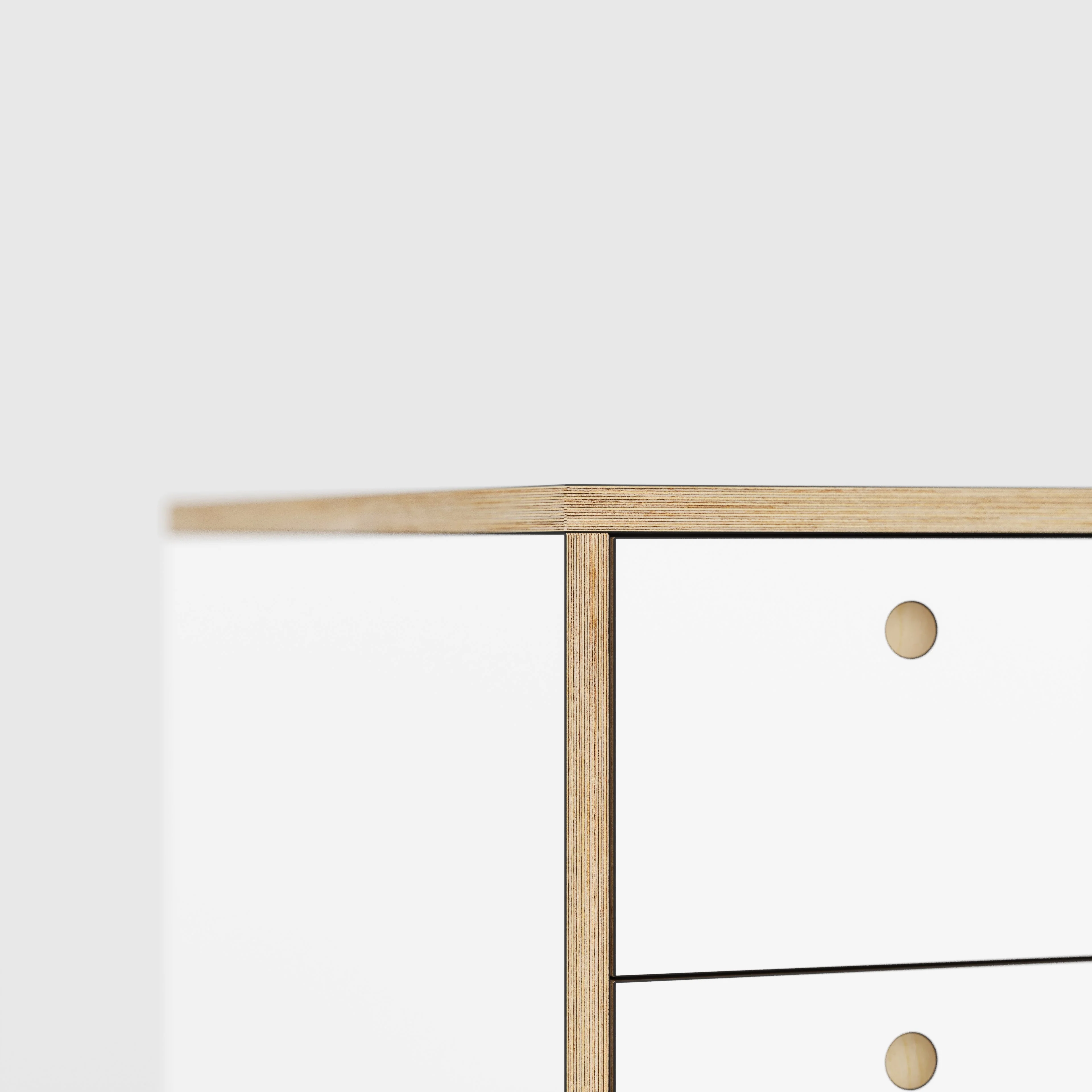 Plywood Desk with Storage Type 2 - Drawers - Formica White - 2000(w) x 800(d) x 750(h) - Image 4