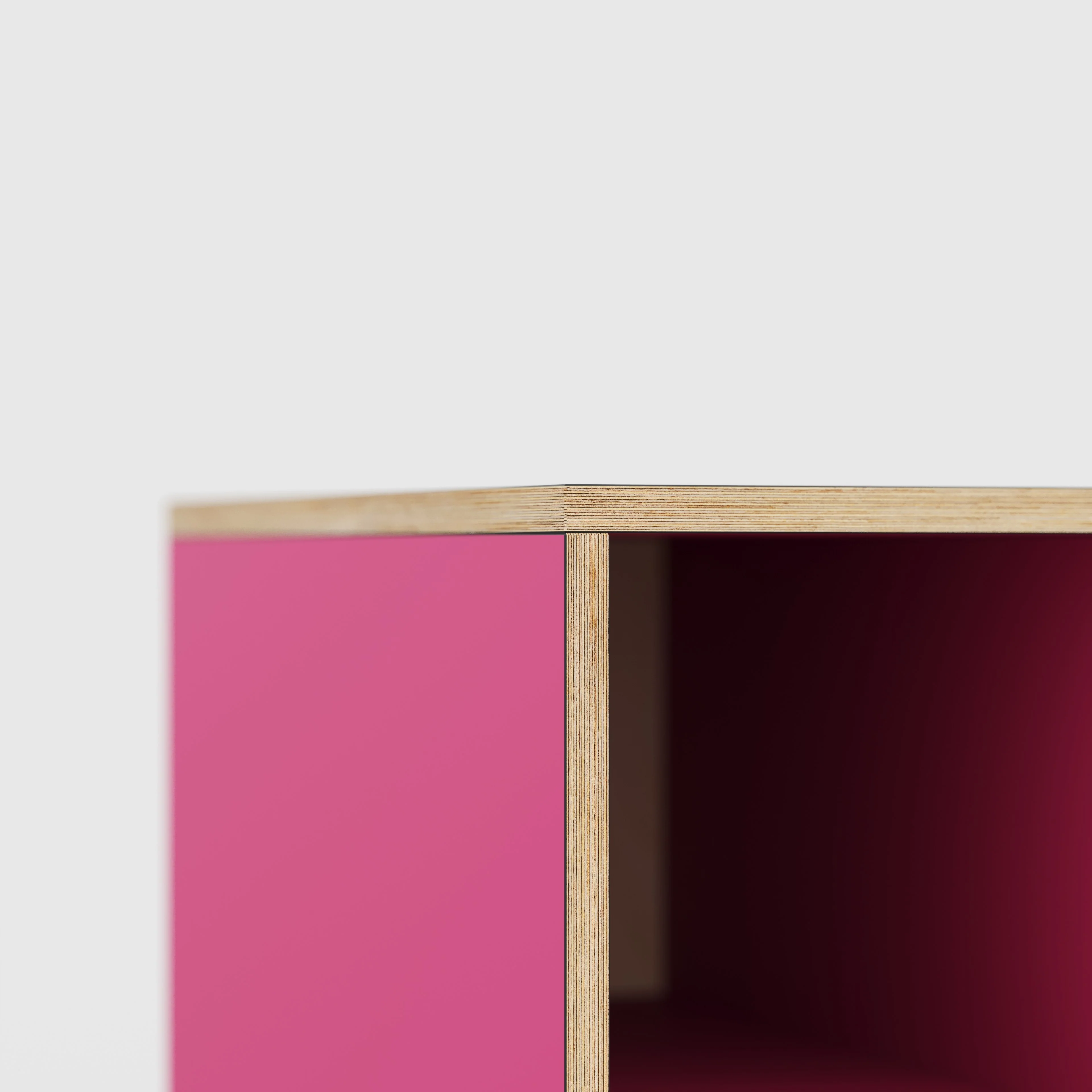 Plywood Desk with Storage Type 2 - Open Shelves - Formica Juicy Pink - 2000(w) x 800(d) x 750(h) - Image 4