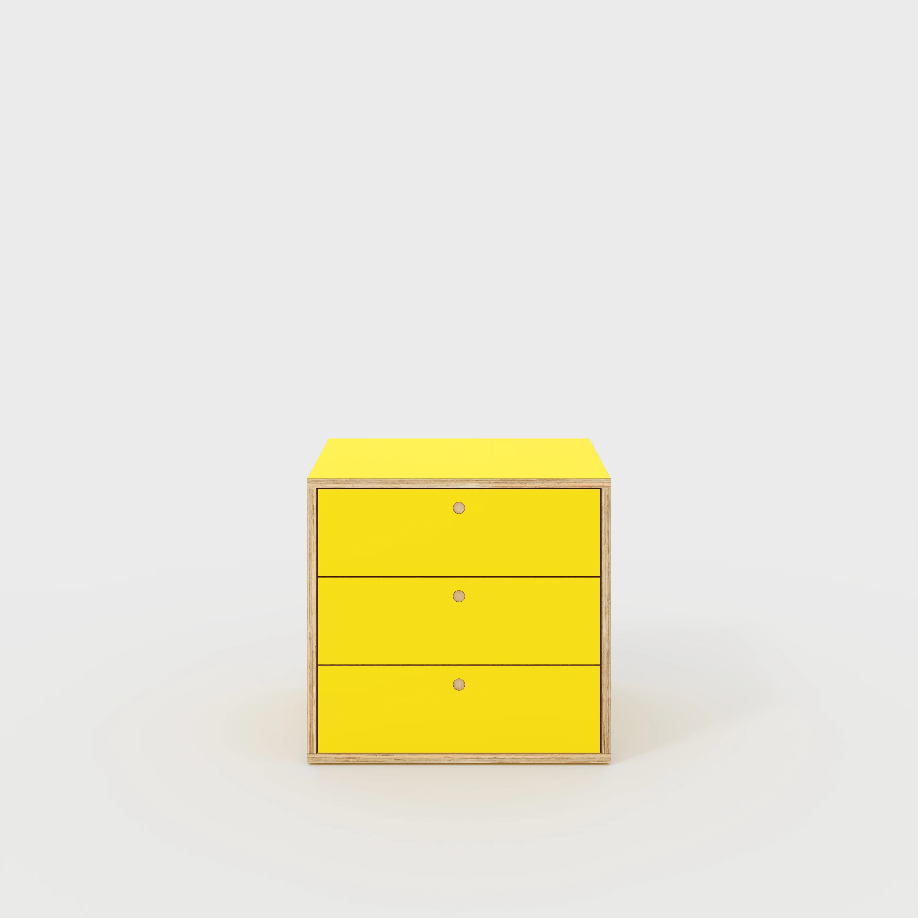 Plywood Drawer Unit - Formica Chrome Yellow - 800(w) x 600(d) x 750(h)