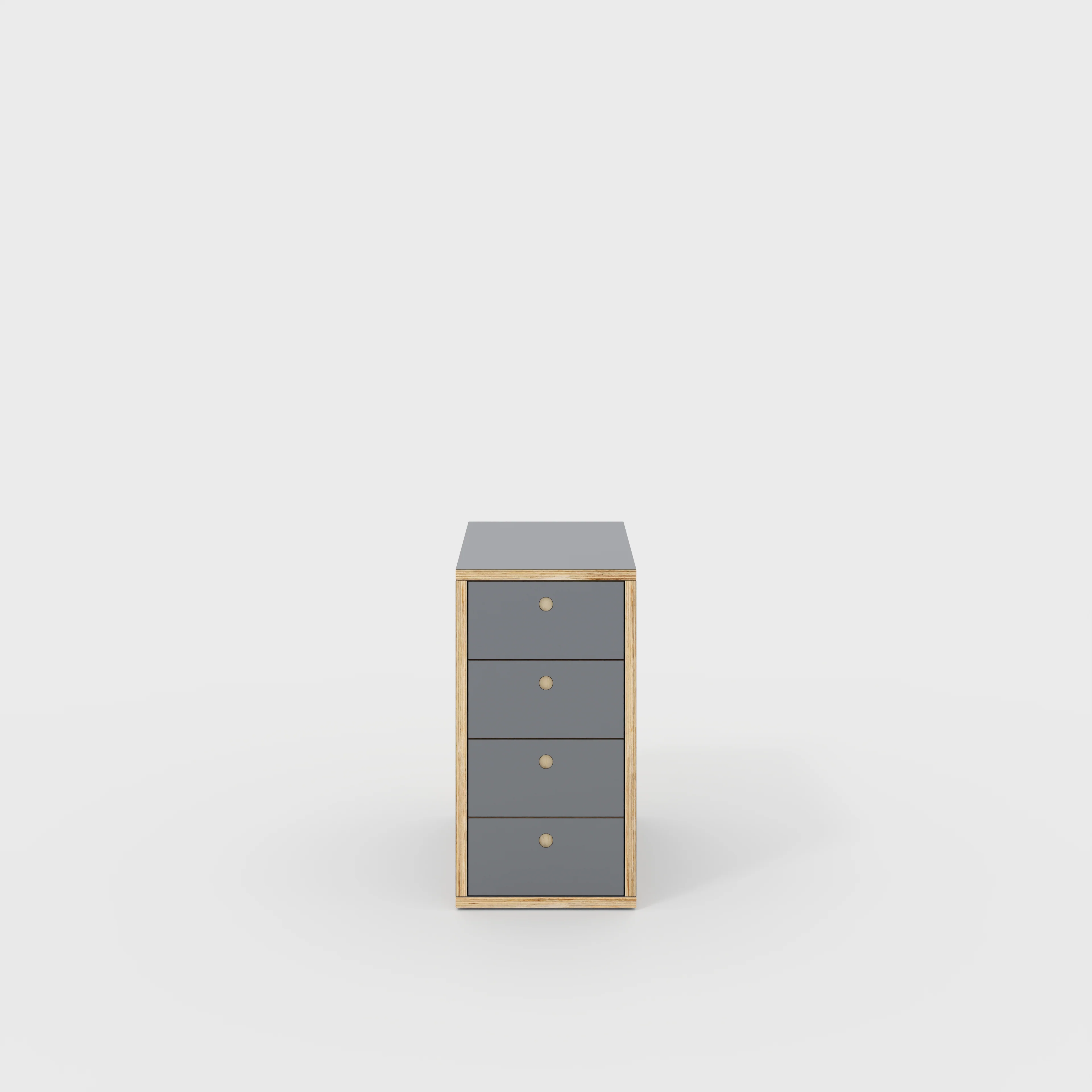 Plywood Drawer Unit - Formica Tornado Grey - 400(w) x 600(d) x 750(h)