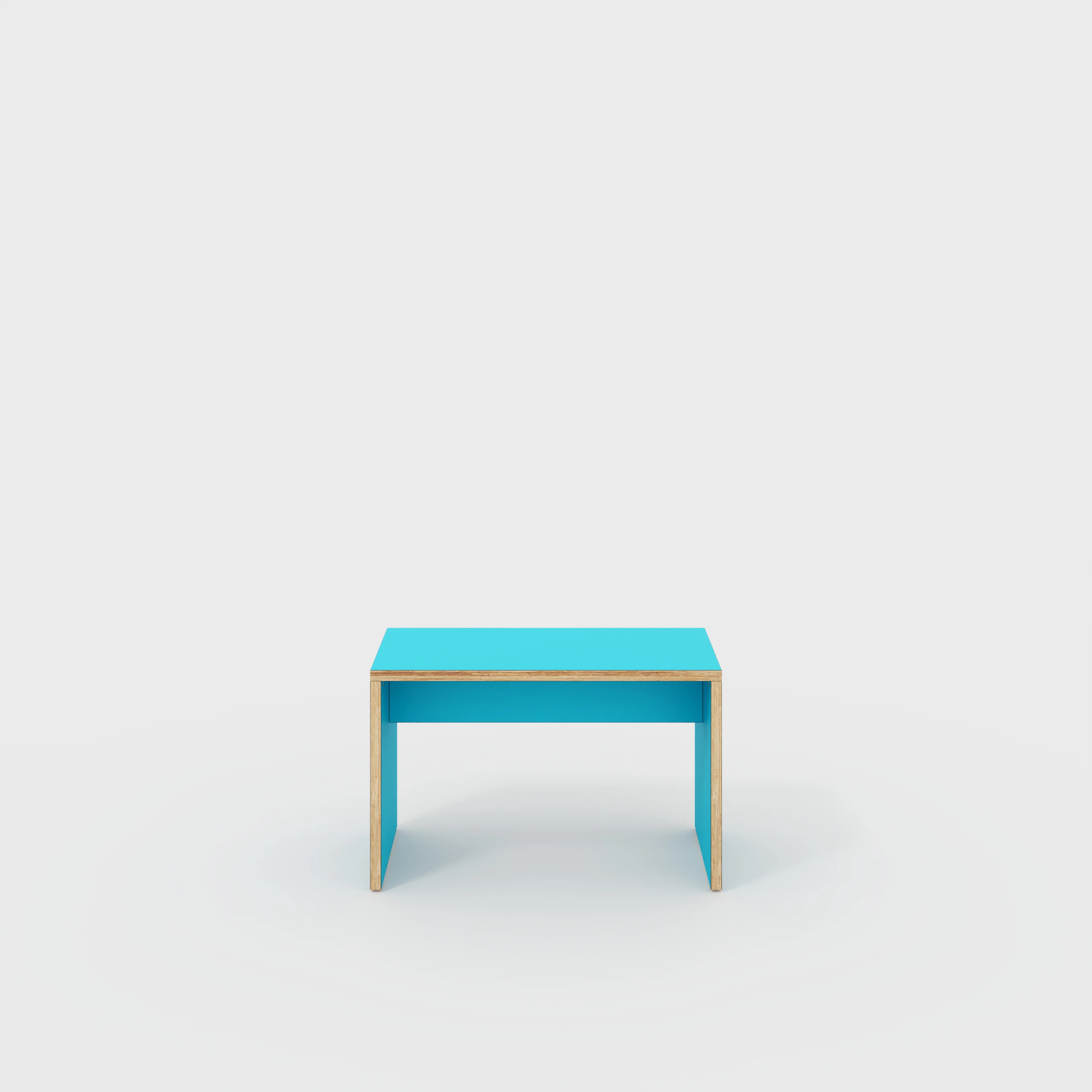 Plywood Kids Desk with Solid Sides - Formica Caribbean Blue - 800(w) x 400(d) x 500(h)